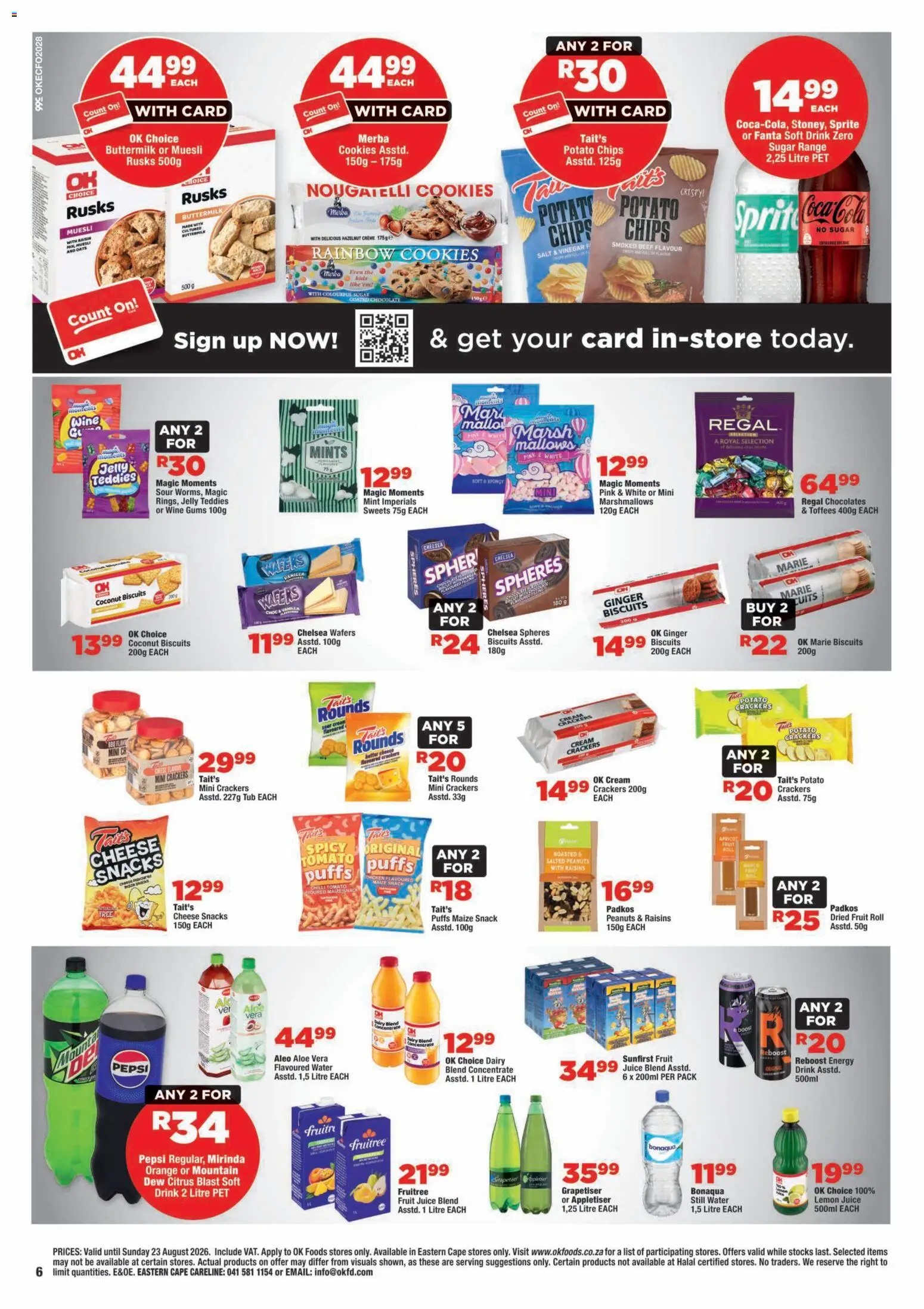 New OK Foods catalogue – valid from 12/08/2026 | Page: 6 | Products: Biscuits, Chocolate, Cream, Fruit