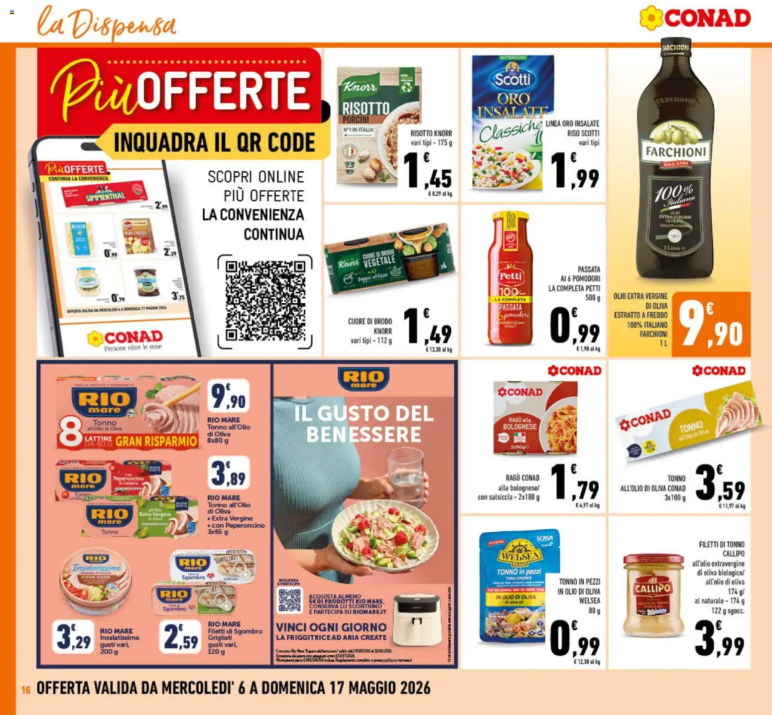 Volantino Conad del 06.05.2026 | Pagina: 16 | Prodotti: Friggitrice ad aria, Olive, Cous cous, Sgombro