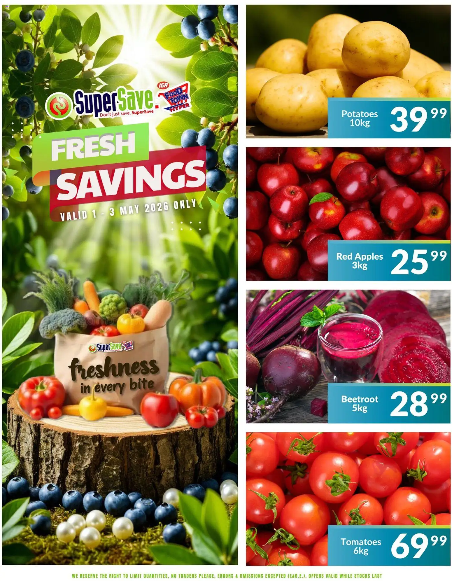 New Super Save catalogue – valid from 01.05.2026 | Page: 2 | Products: Apples, Tomatoes, Potatoes