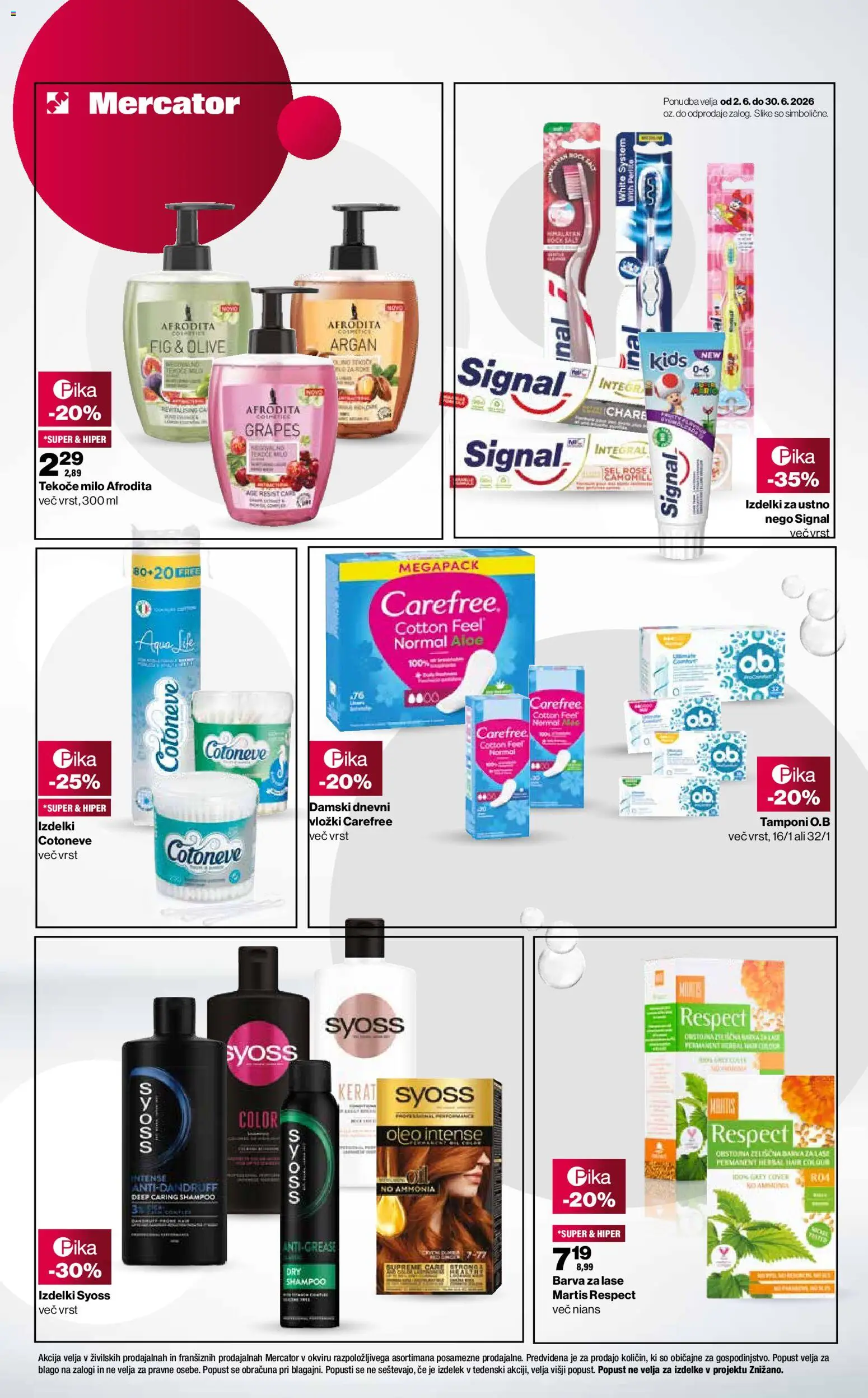 Novi Mercator katalog ponudbe – veljaven od 07.06.2026 | Stran: 3 | Izdelki: Tekoče milo, Barva za lase, Milo, Barva