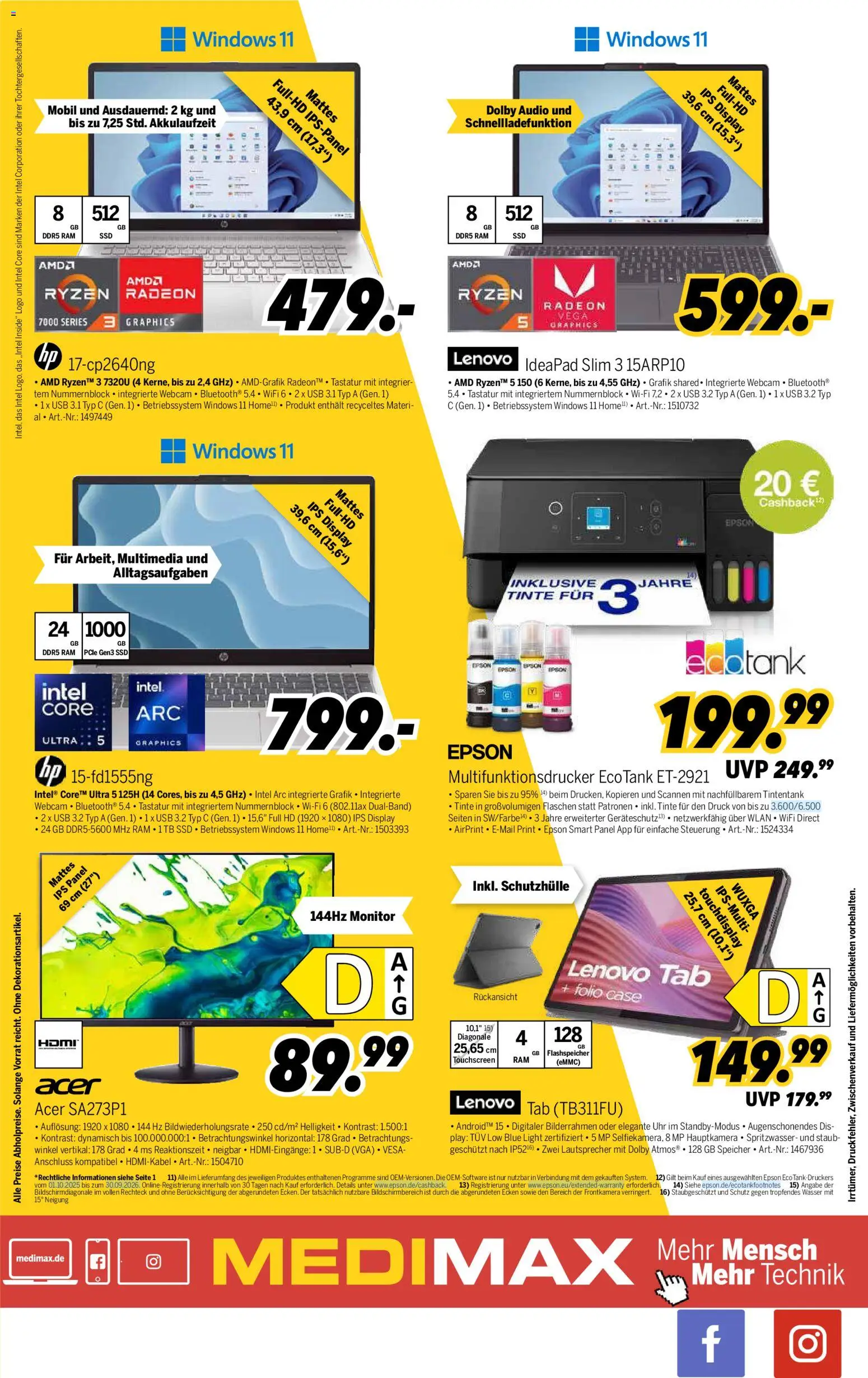 Medimax Prospekt – gültig ab 01.08.2026 | Seite: 8 | Produkte: Epson, Bilderrahmen, Monitor, Tastatur