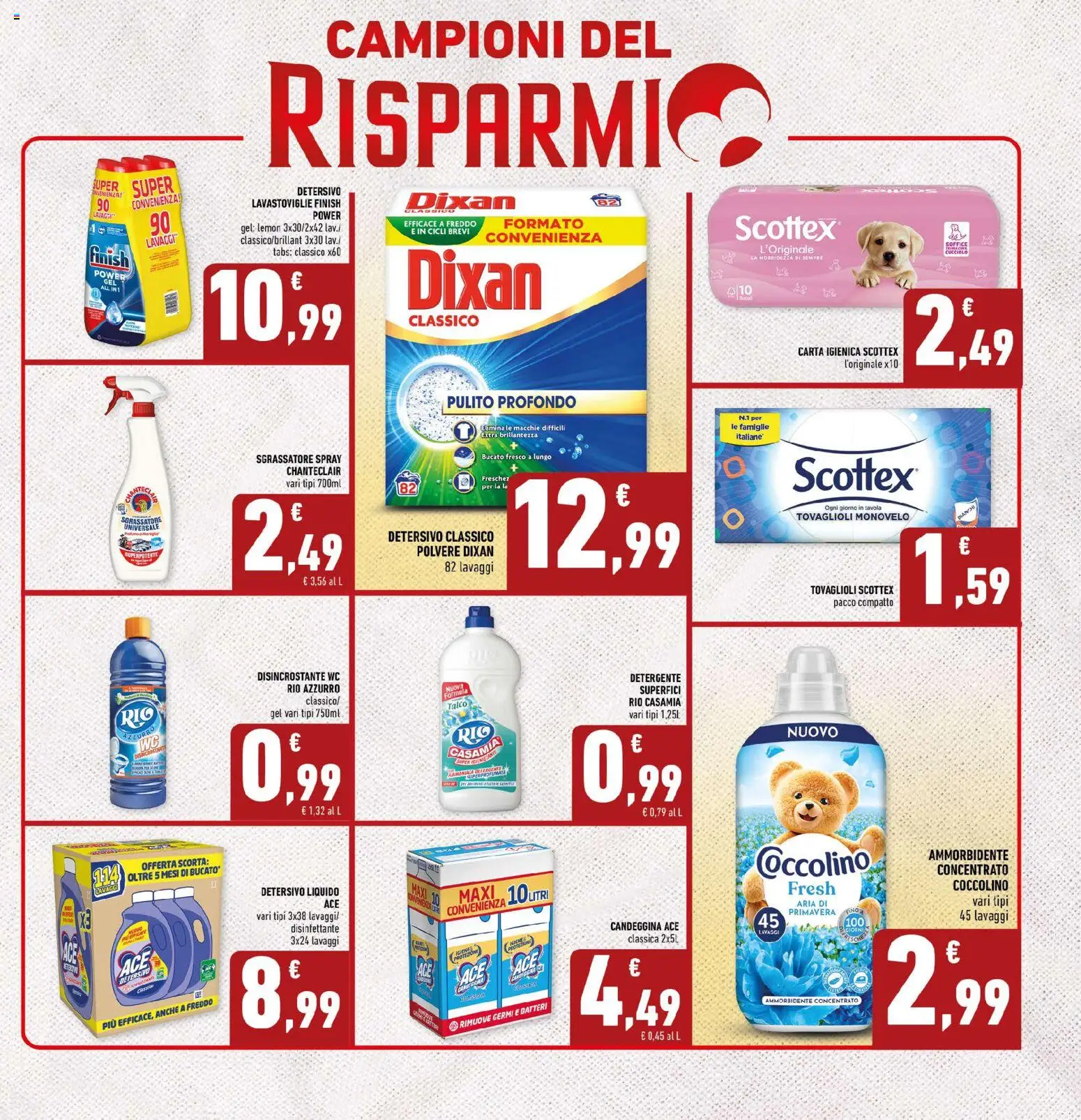 Volantino Conad del 01/07/2026 | Pagina: 3 | Prodotti: Carta igienica, Detergente, Candeggina, Lavastoviglie