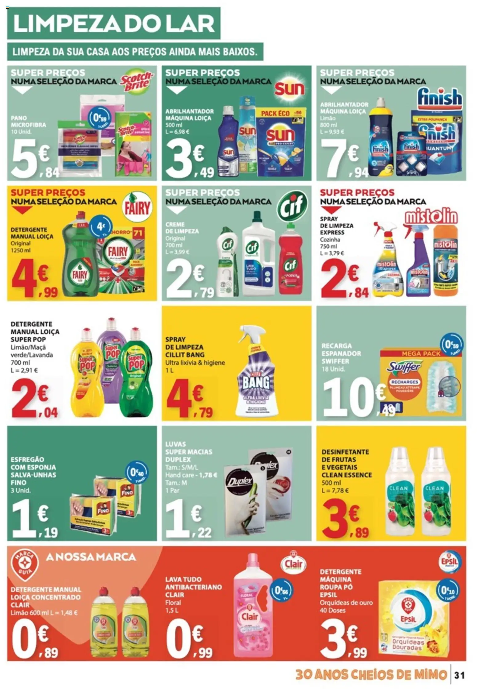 E.Leclerc folheto │ válido de 13/08/2026 | Página: 31 | Produtos: Esfregão, Abrilhantador, Esponja, Detergente