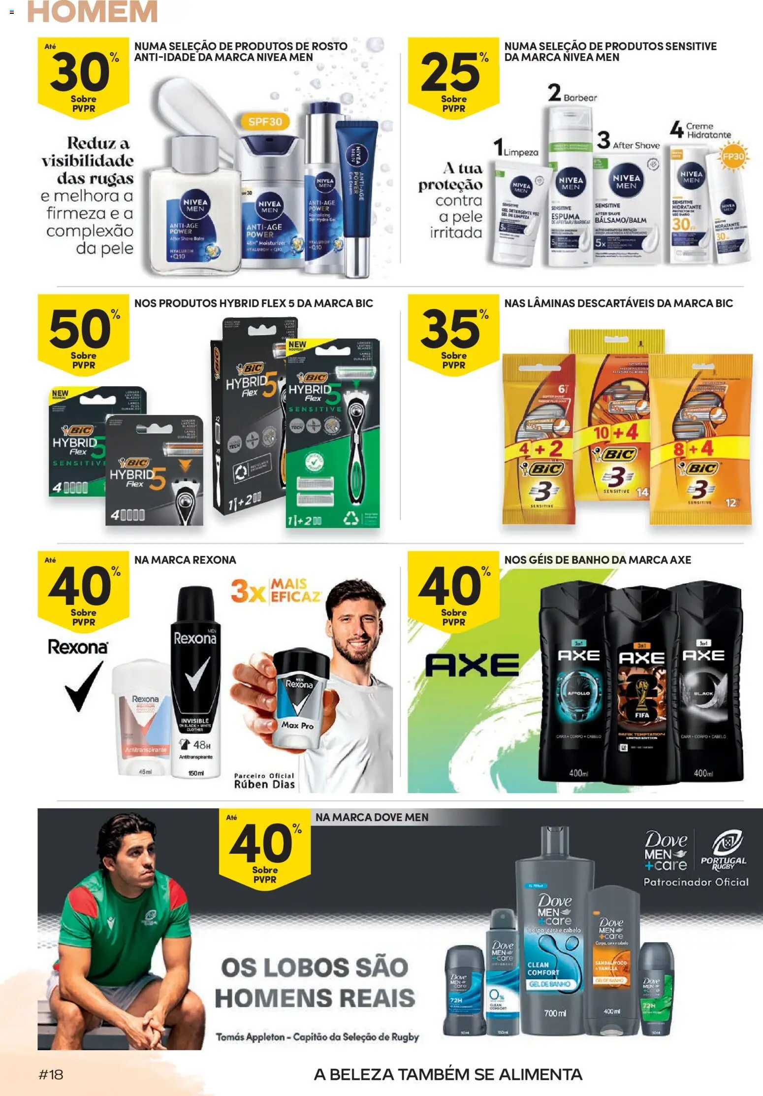 Continente Beleza Receita perfeita para um cuidado total │ válido de 18/08/2026 | Página: 18 | Produtos: Antitranspirante, Detergente, Banho, Creme