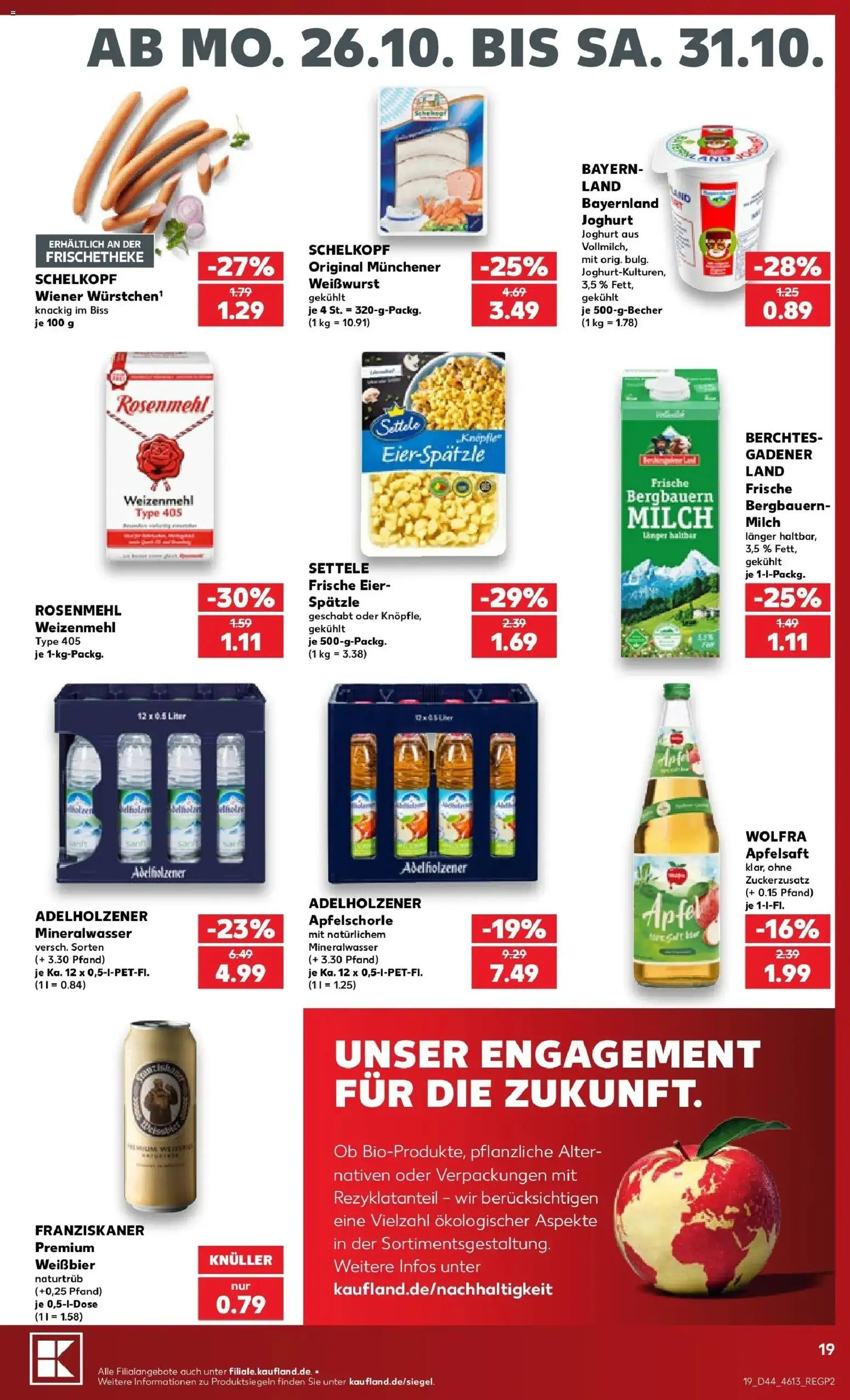Kaufland Prospekt München – gültig ab 26.10.2026 | Seite: 23 | Produkte: Milch, Joghurt, Weizenmehl, Mineralwasser