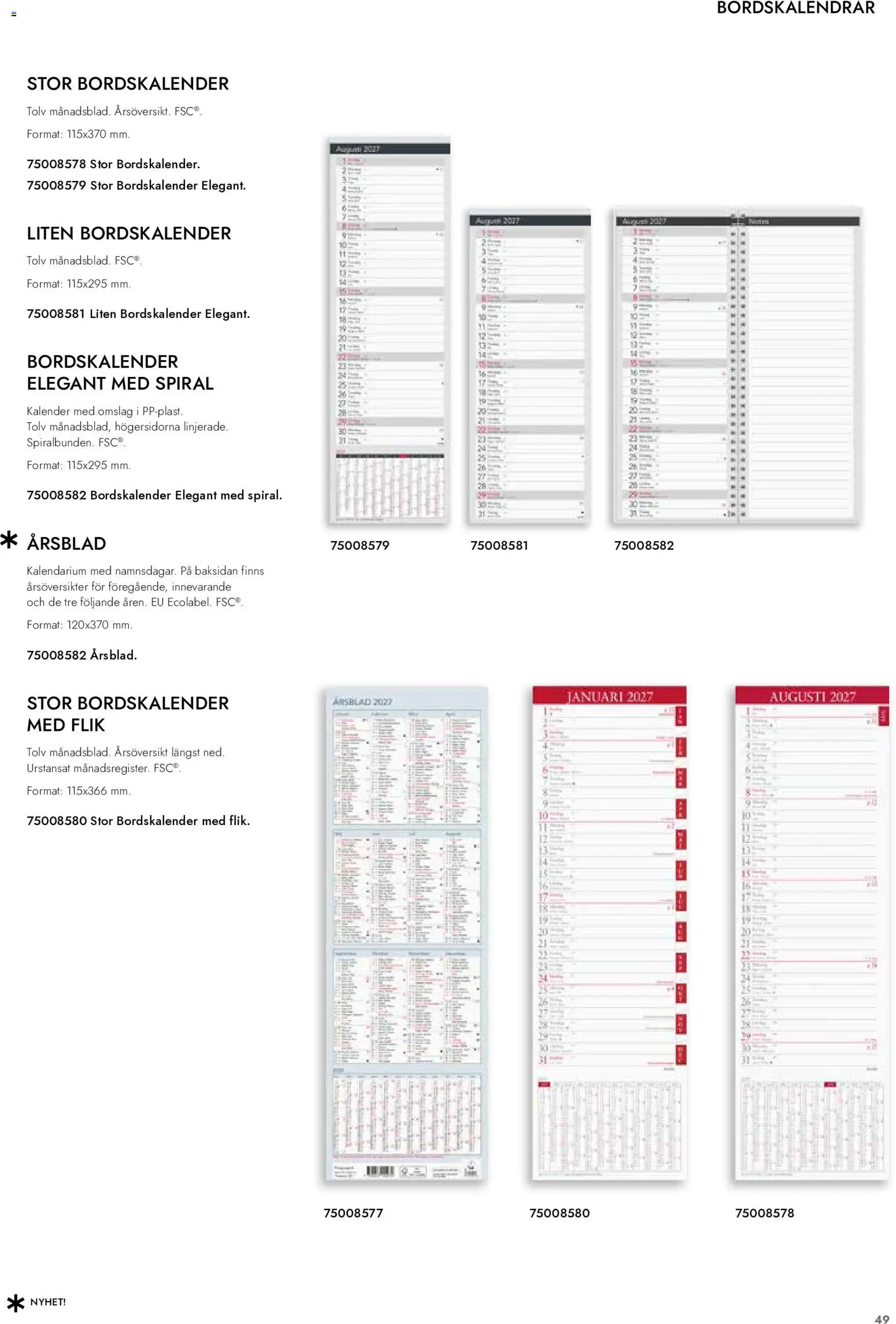 Lyreco reklamblad aktuell från 01/09/2026 | Sida: 50 | Produkter: Kalender