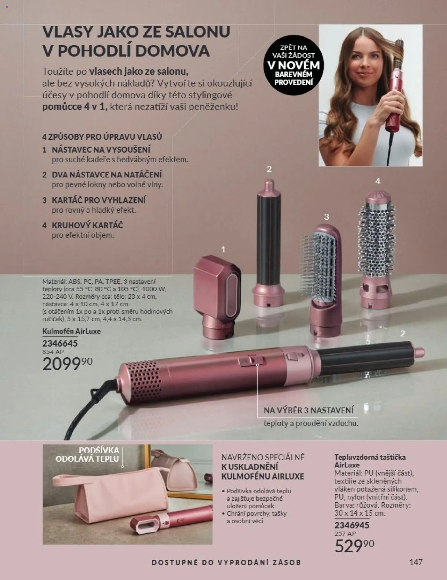 Avon Katalog 09/2026 od 01.09.2026 | Strana: 147 | Produkty: Kulmofén, Tašky, Kartáč