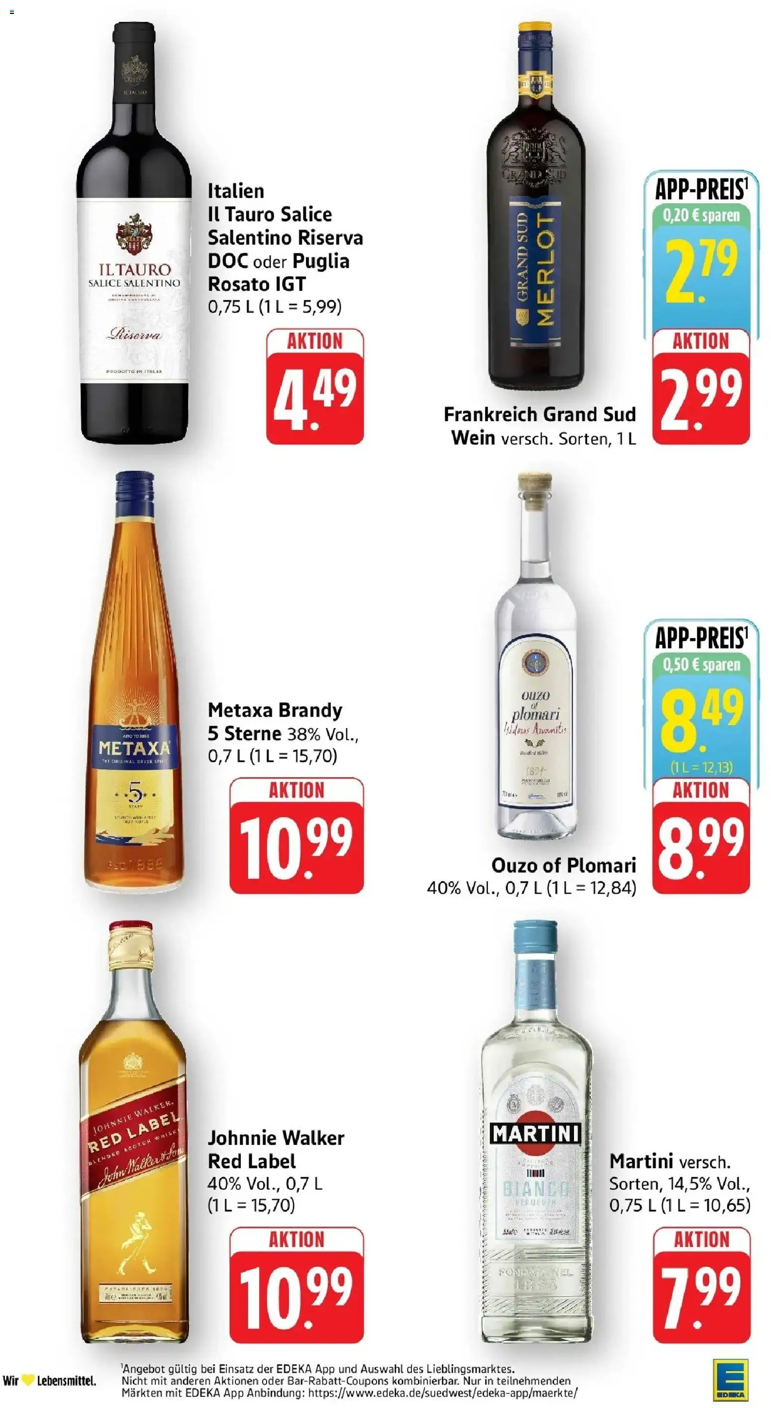 E center Prospekt Reutlingen (ab 07.09.2026) zum Blättern | Seite: 31 | Produkte: Martini, Merlot, Metaxa, Johnnie walker