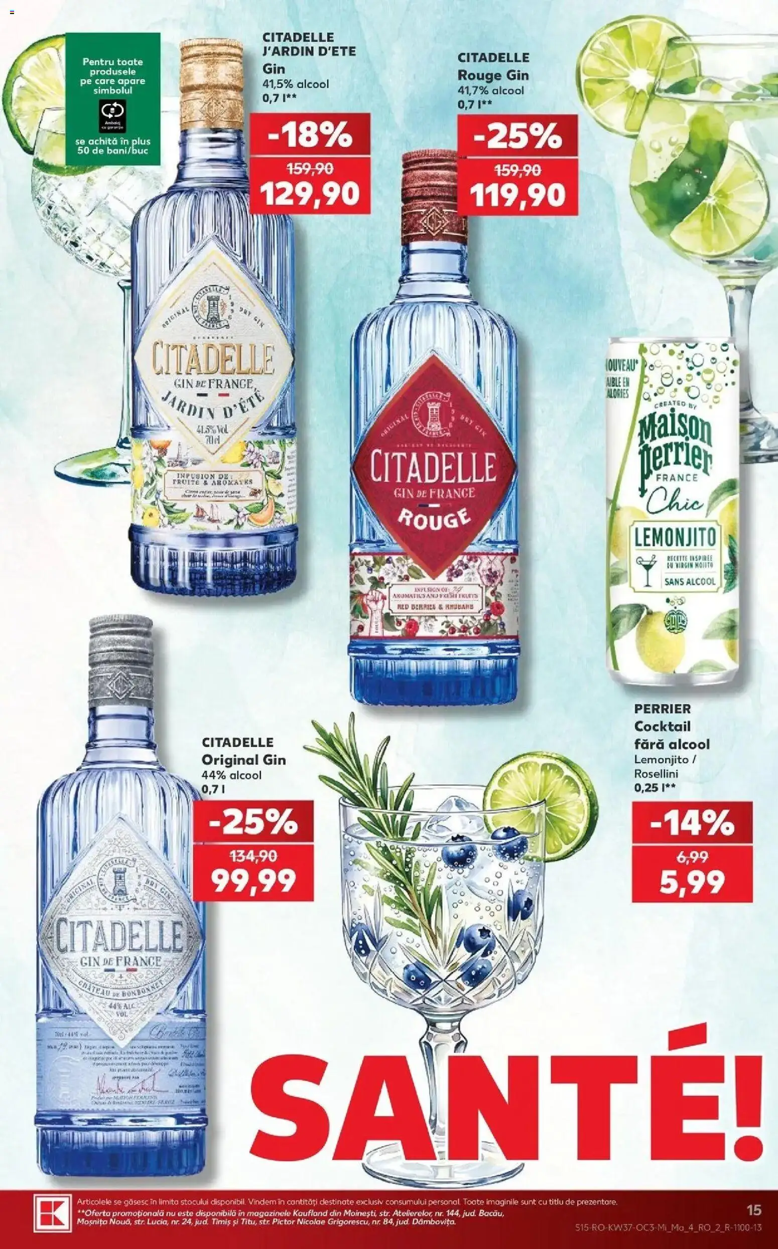 Kaufland Focșani 09.09.2026 - Revista si Oferta | Pagină: 15 | Produse: Cocktail, Gin, Plus