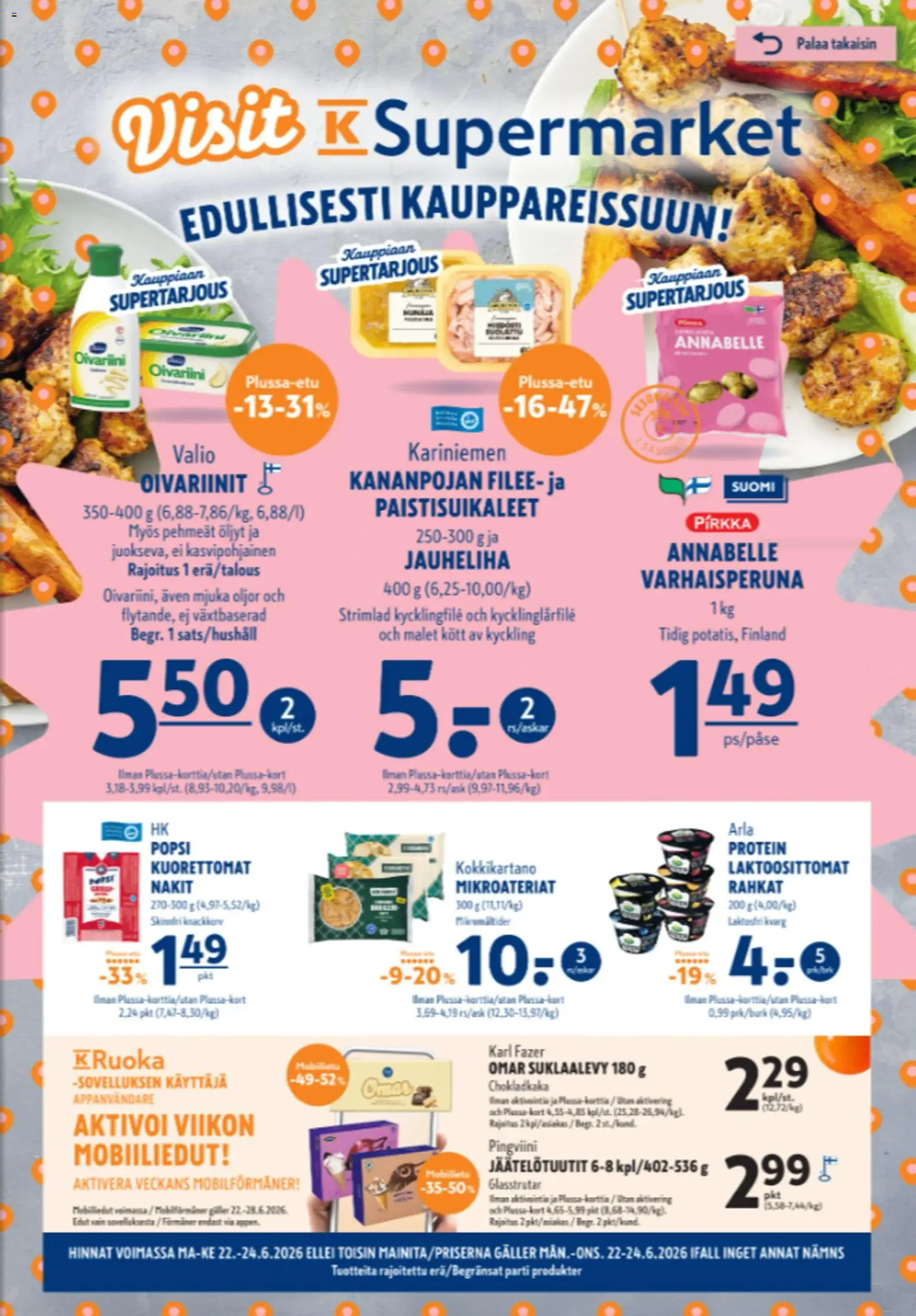 K-Supermarket tarjoukset – voimassa 22/06/2026 alkaen | Sivu: 1