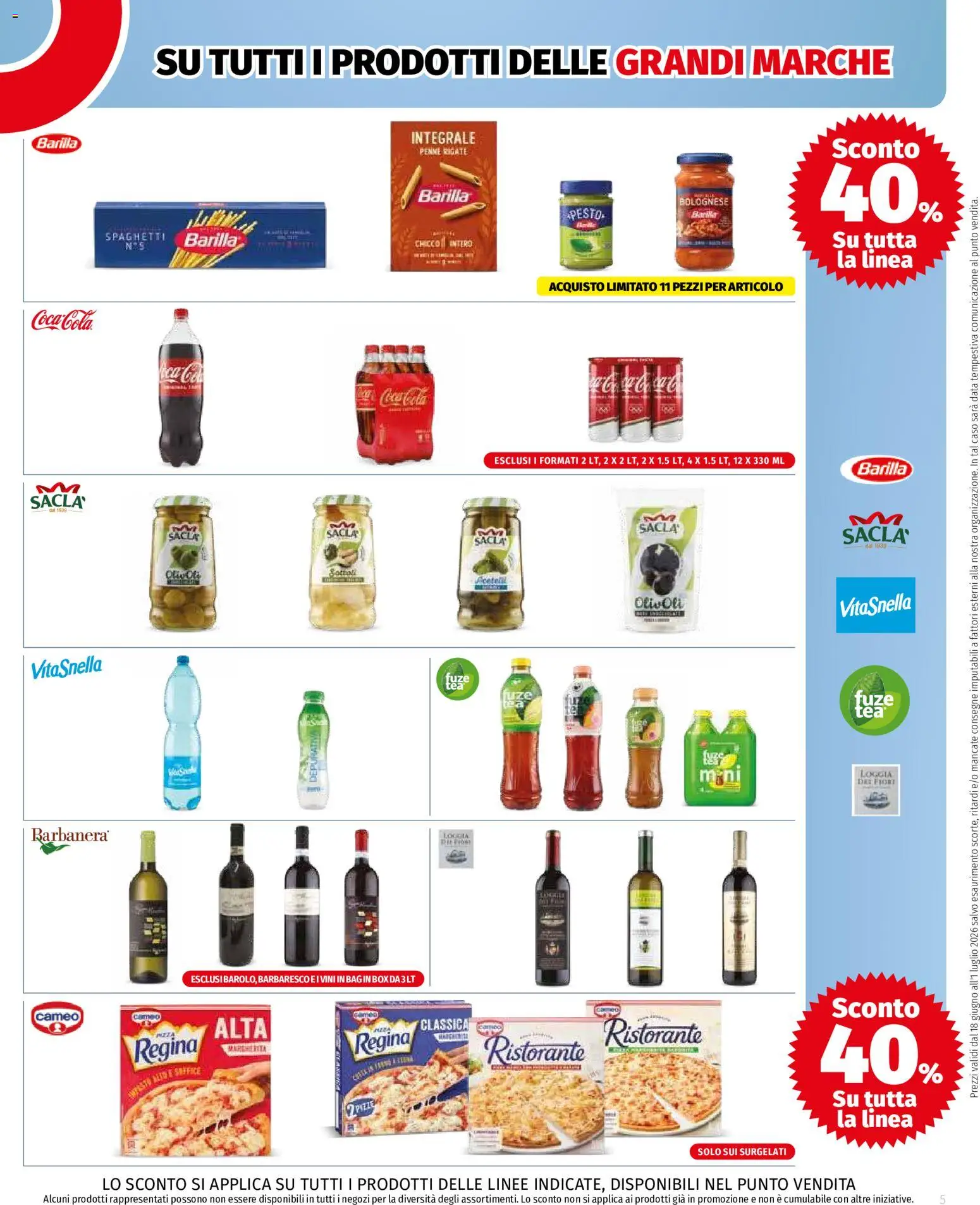 Volantino COOP del 18.06.2026 | Pagina: 5 | Prodotti: Pesto, Penne, Coca Cola
