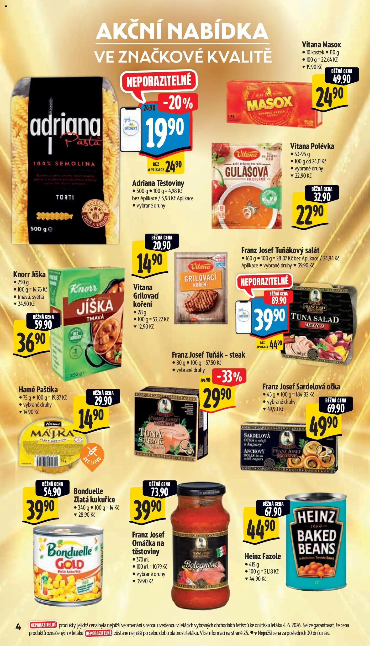Albert leták - Supermarket od 10.06.2026 | Strana: 10 | Produkty: Salát, Knorr, Tuňák steak, Semolina