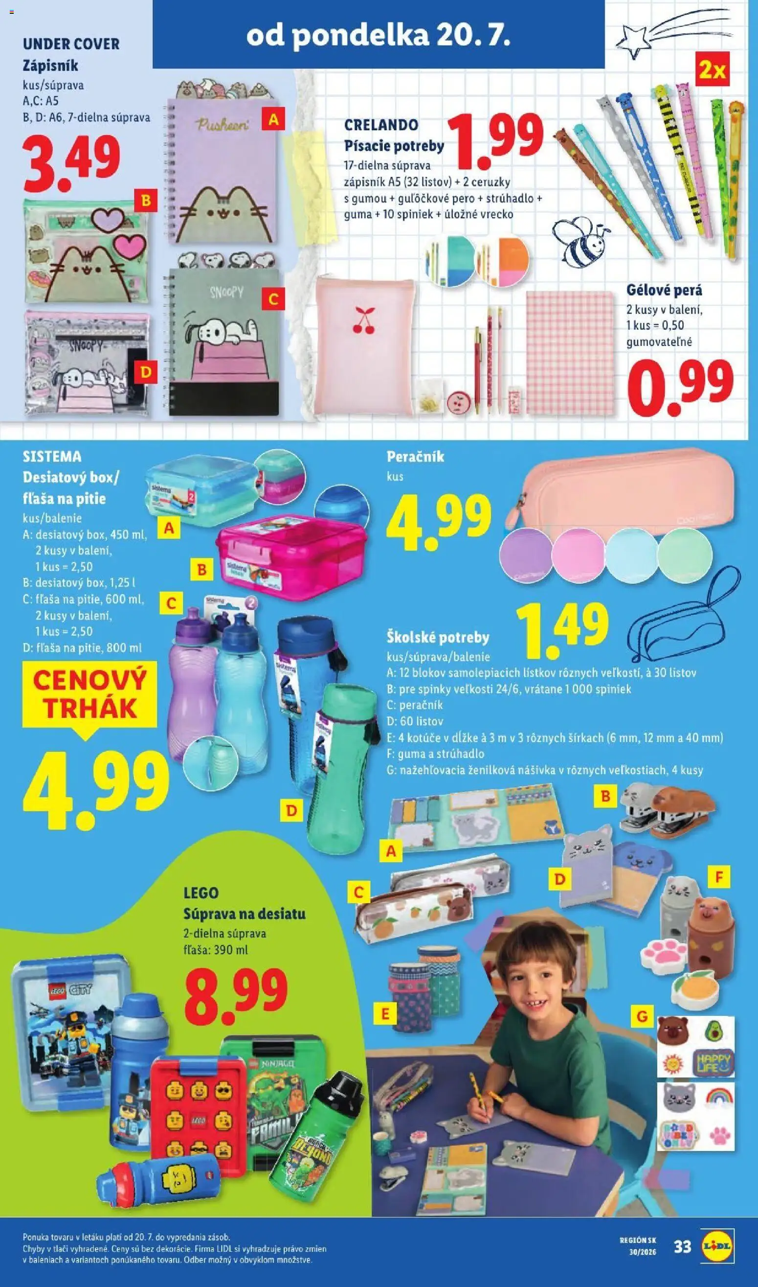 Nové Lidl akcie – leták je platný od 20.07.2026 | Strana: 55 | Produkty: Strúhadlo, LEGO, Pero, Peračník