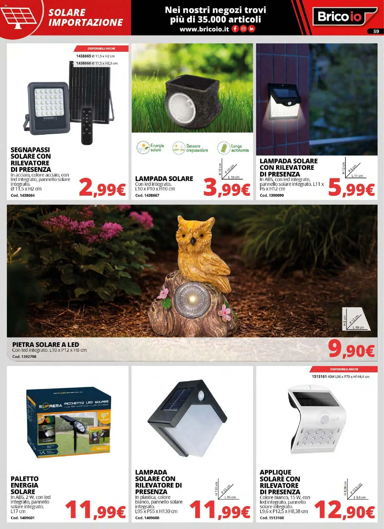 Volantino Brico io del 30.03.2026 | Pagina: 59 | Prodotti: Lampada solare, Lampada