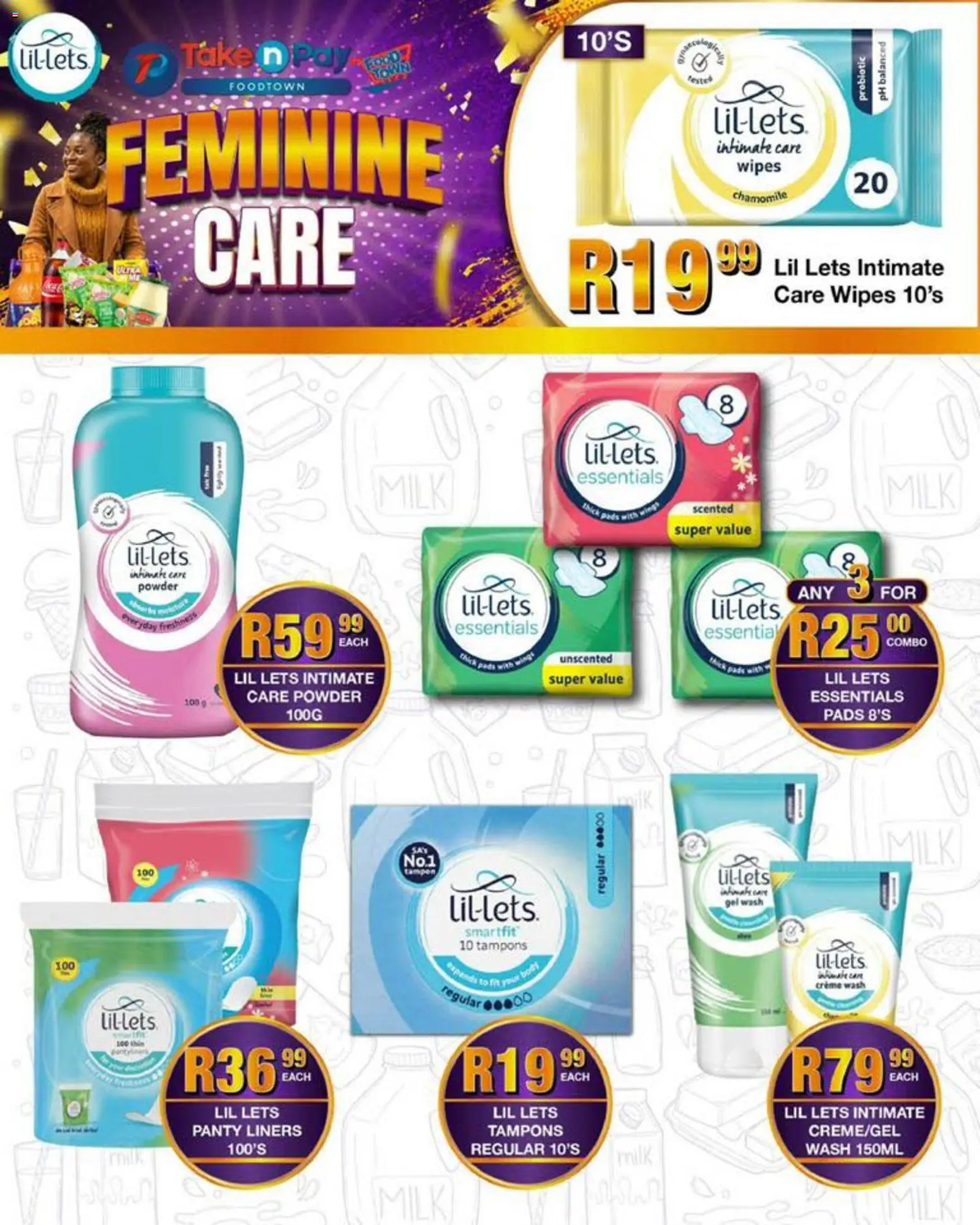New Take n Pay catalogue – valid from 04.05.2026 | Page: 29 | Products: Pads, Wine, Powder, Panty liners