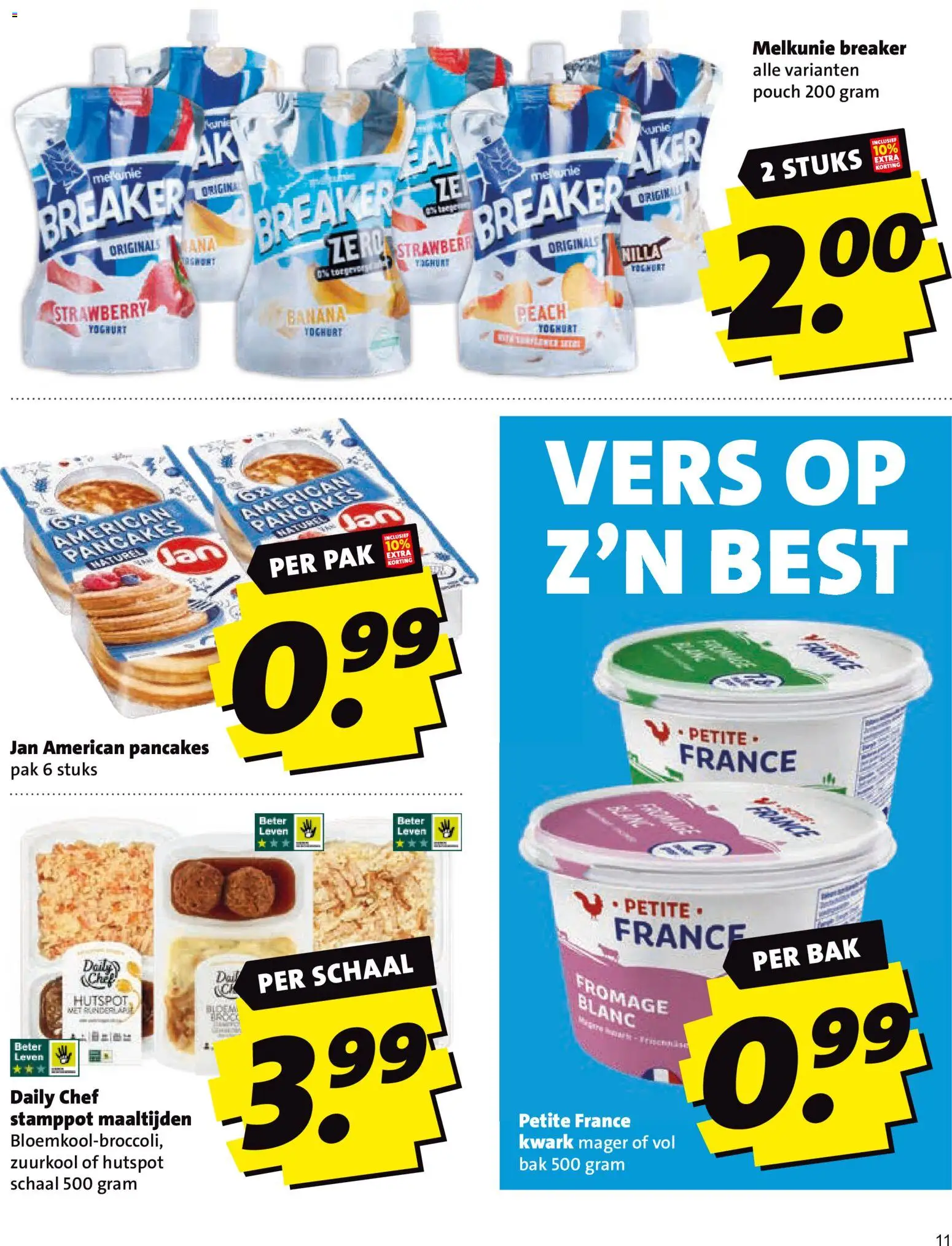 {H1} | Pagina: 11 | Producten: Yoghurt, Schaal, Kwark, Zuurkool