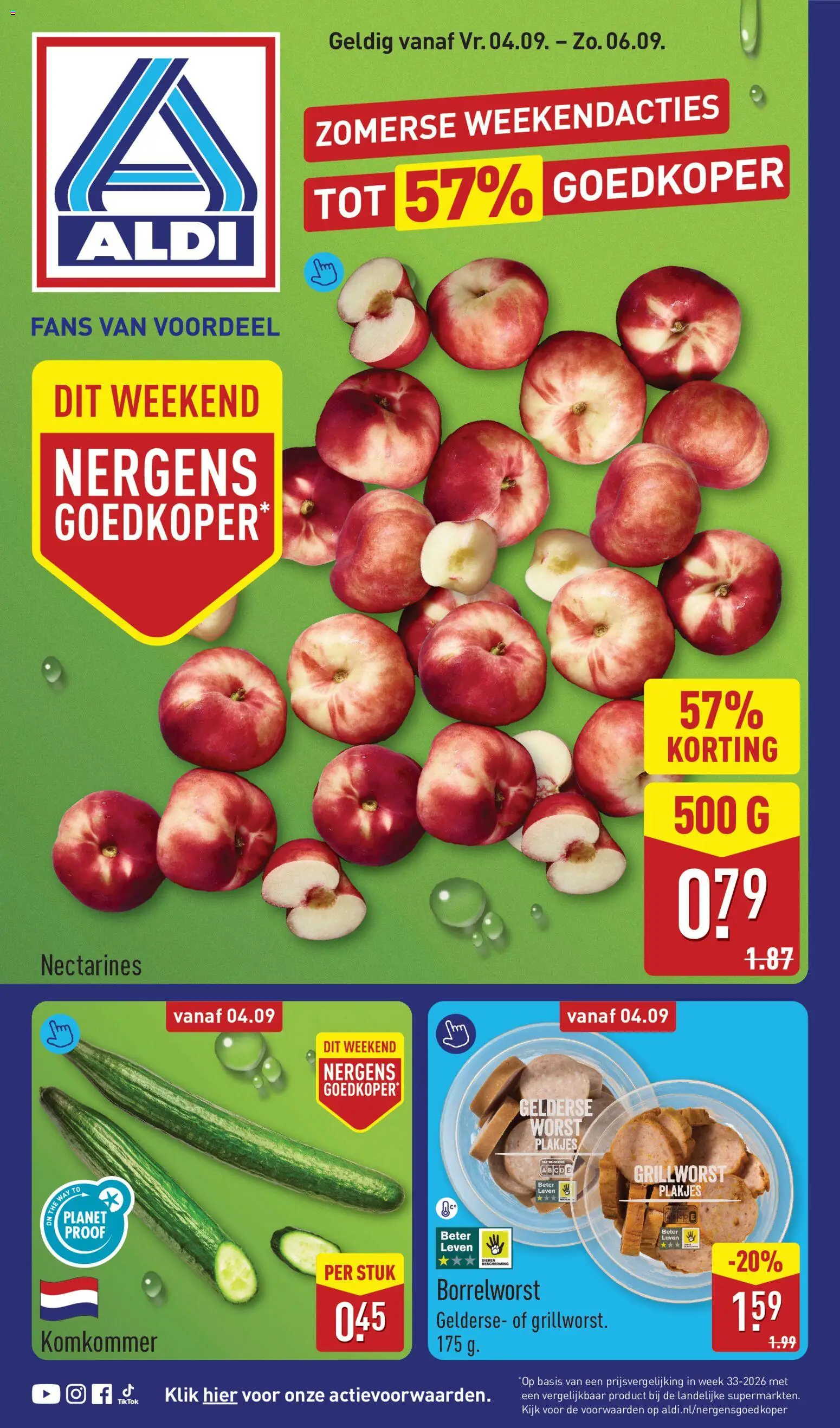 {H1} | Pagina: 1 | Producten: Nectarines, Komkommer, Worst