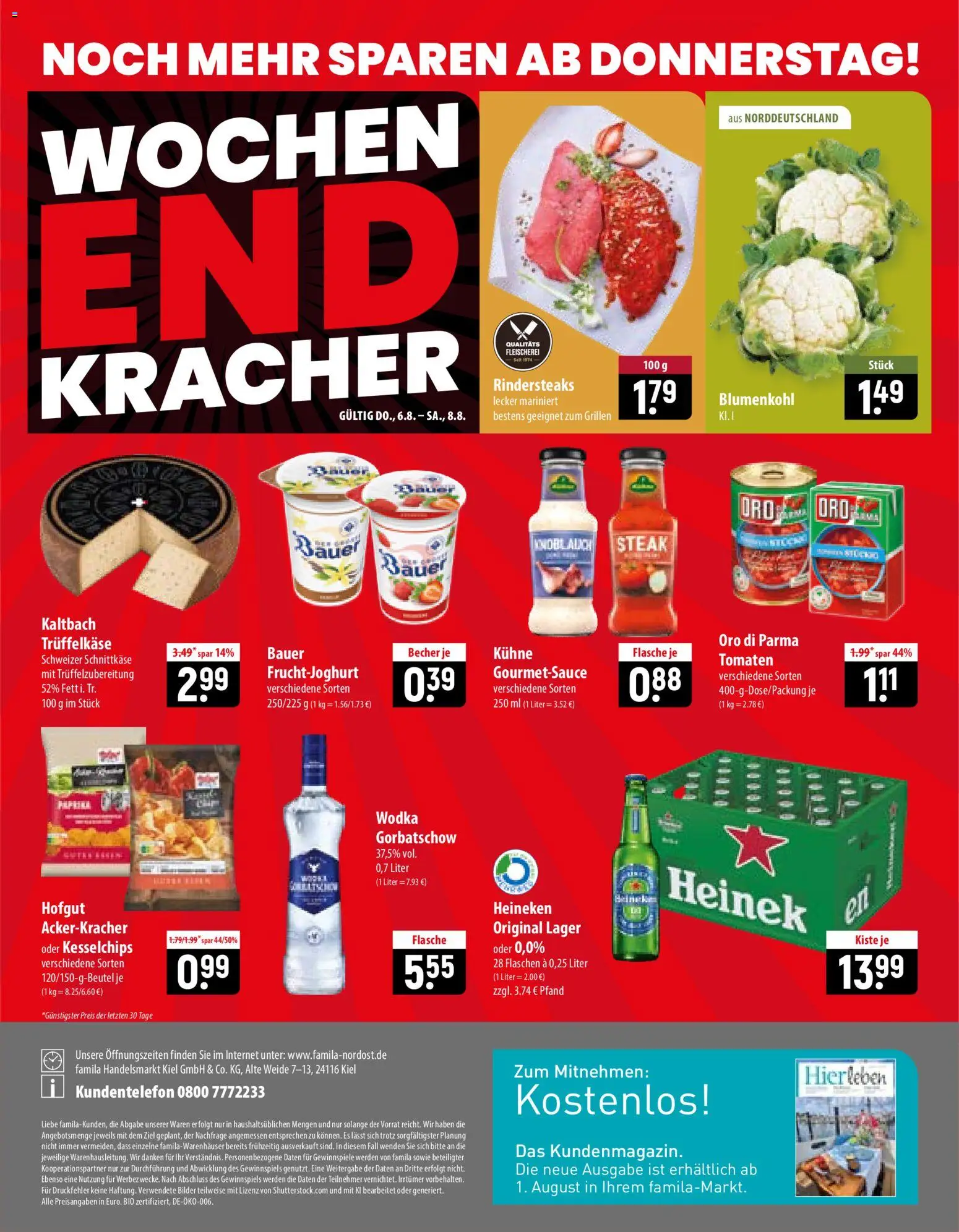 Famila Prospekt – gültig ab 03.08.2026 | Seite: 24 | Produkte: Fruchtjoghurt, Oro di parma, Heineken, Knoblauch
