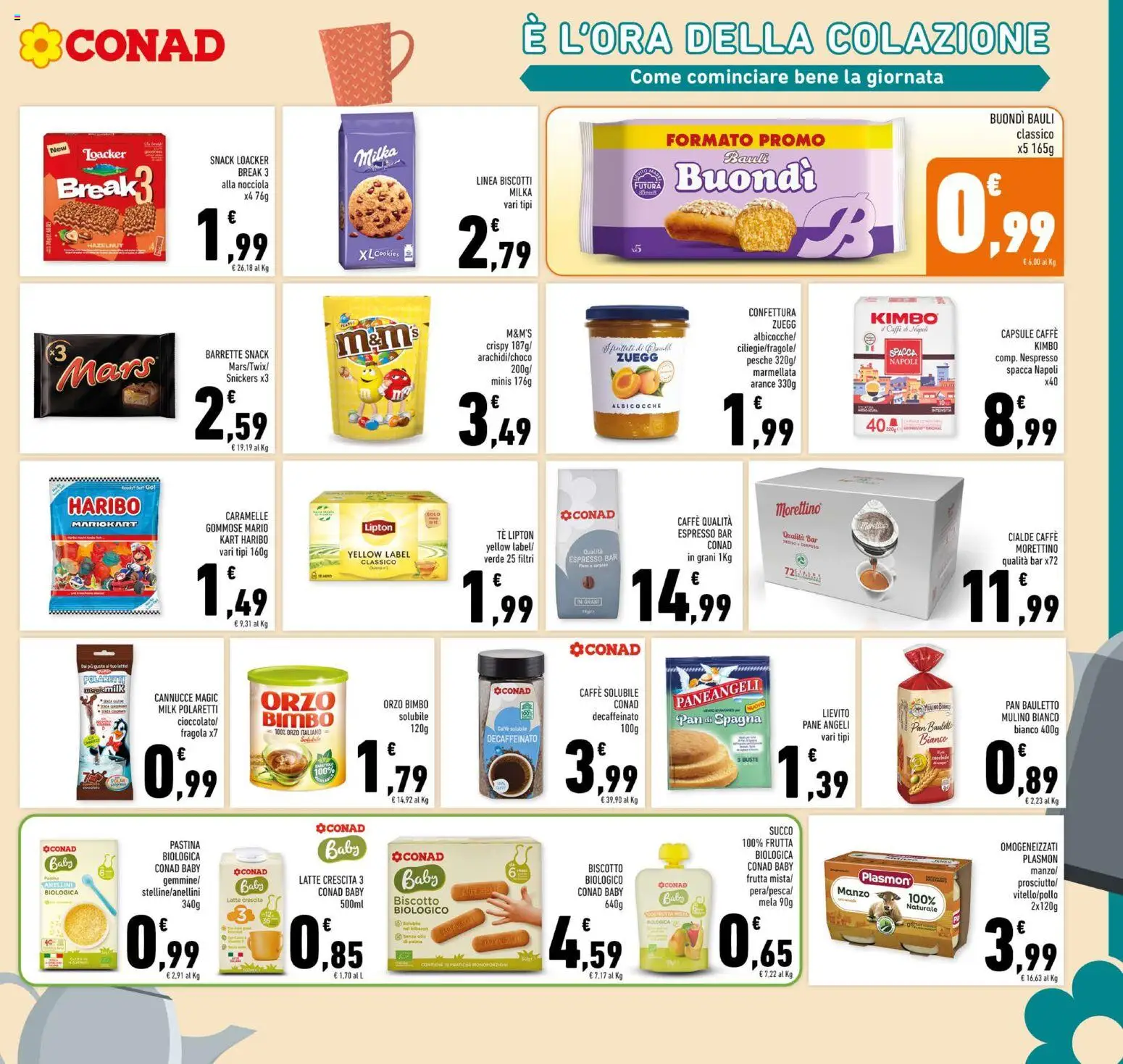 Volantino Conad del 09/09/2026 | Pagina: 15 | Prodotti: Arance, Latte, Kimbo, Lievito
