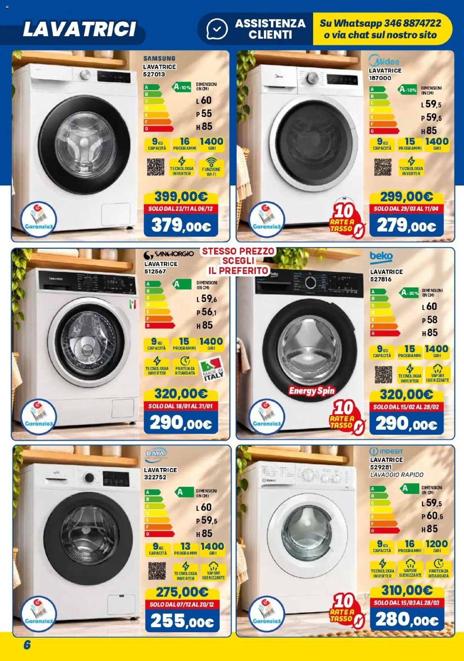 Volantino Orizzonte del 01/11/2026 | Pagina: 6 | Prodotti: Lavatrice, Samsung