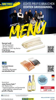 Metro Monats-Menü ab 01.05.2026 gültig