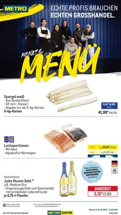 Metro Monats-Menü ab 01.05.2026 gültig