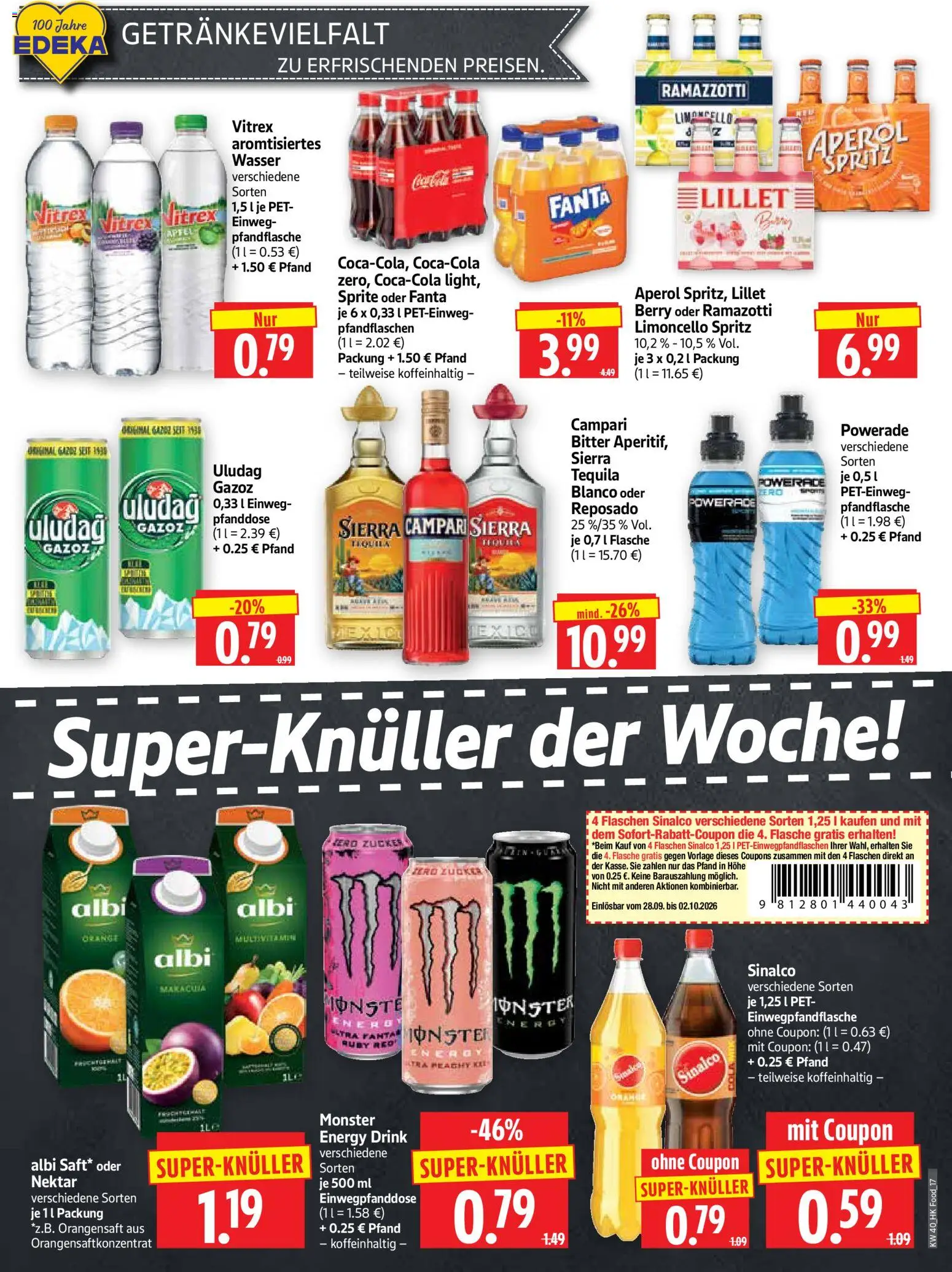 HERKULES Prospekt – gültig ab 28.09.2026 | Seite: 17 | Produkte: Fanta, Sprite, Lillet, Monster