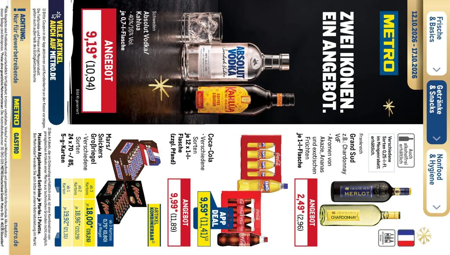 Metro Black Friday – gültig ab 12.10.2026 | Seite: 15 | Produkte: Ananas, Snickers, Mars, Grand sud