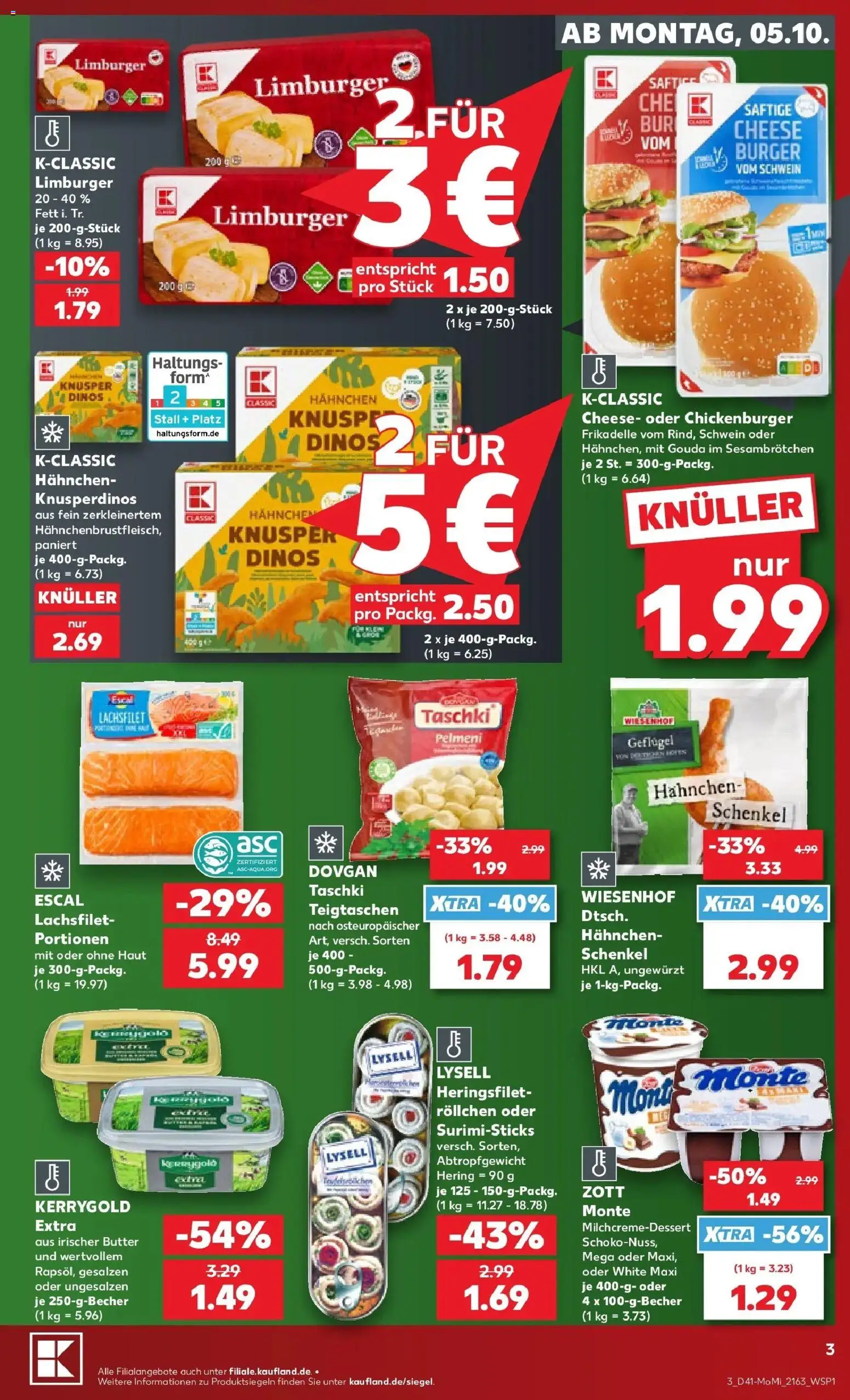 Prospekt Kaufland ab 05.10.2026 » Angebote Online zum Blättern | Seite: 3 | Produkte: Hering, Butter, Gouda, Burger