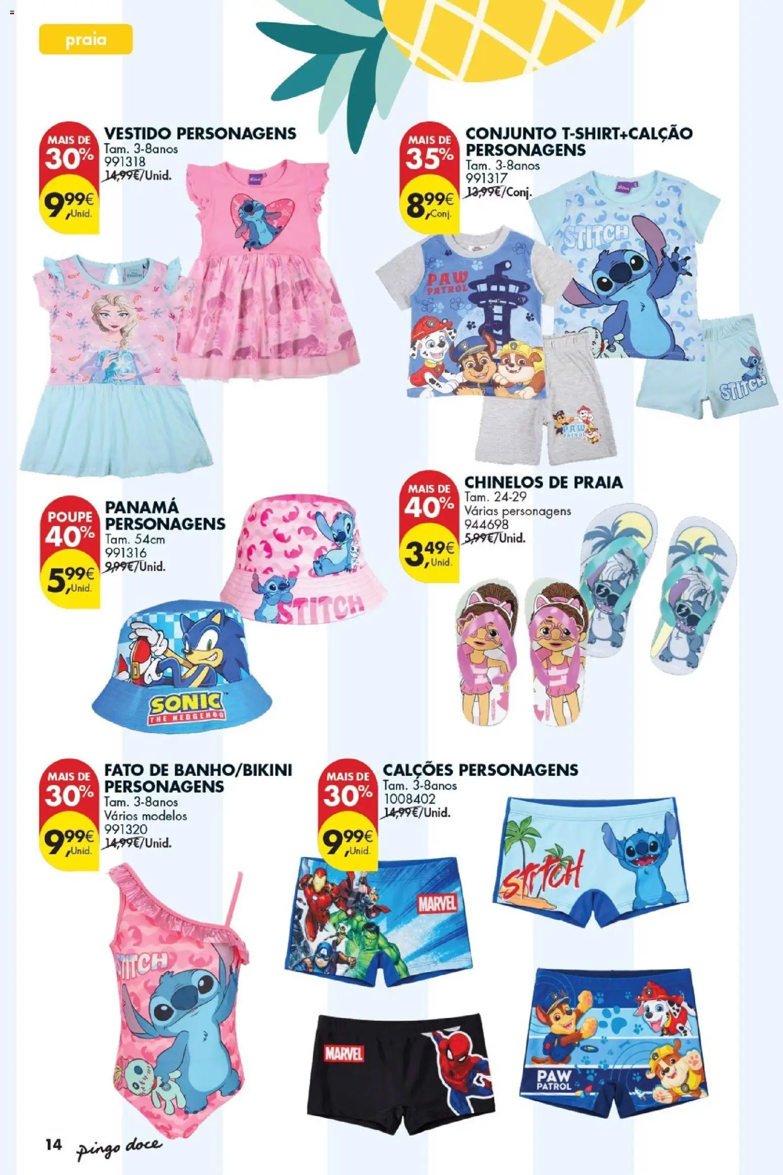 Pingo Doce Bazar Verão 2 │ válido de 30/06/2026 | Página: 14 | Produtos: Chinelos, Chinelos de praia, Vestido, Fato