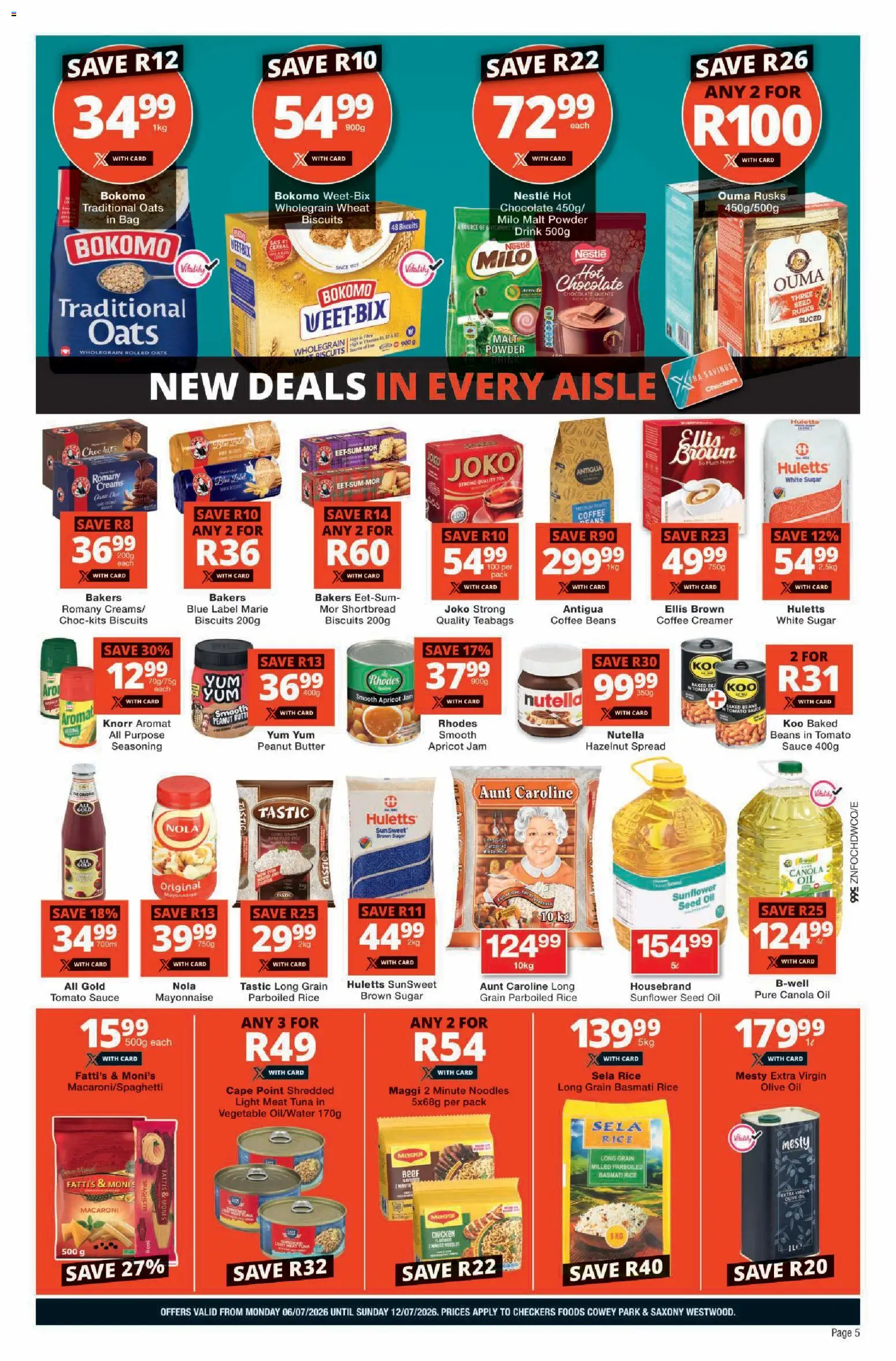New Checkers catalogue – valid from 06/07/2026 | Page: 5 | Products: Butter, Creamer, Oil, Rusks