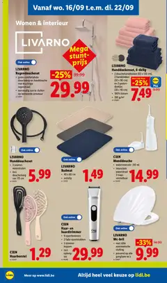 Lidl Folder week 38 - Voorbeeld van een folder van Lidl, geldig van 14/09/2026 | Pagina: 28 | Producten: Badmat, Handdoeken, Monddouche, WC-bril