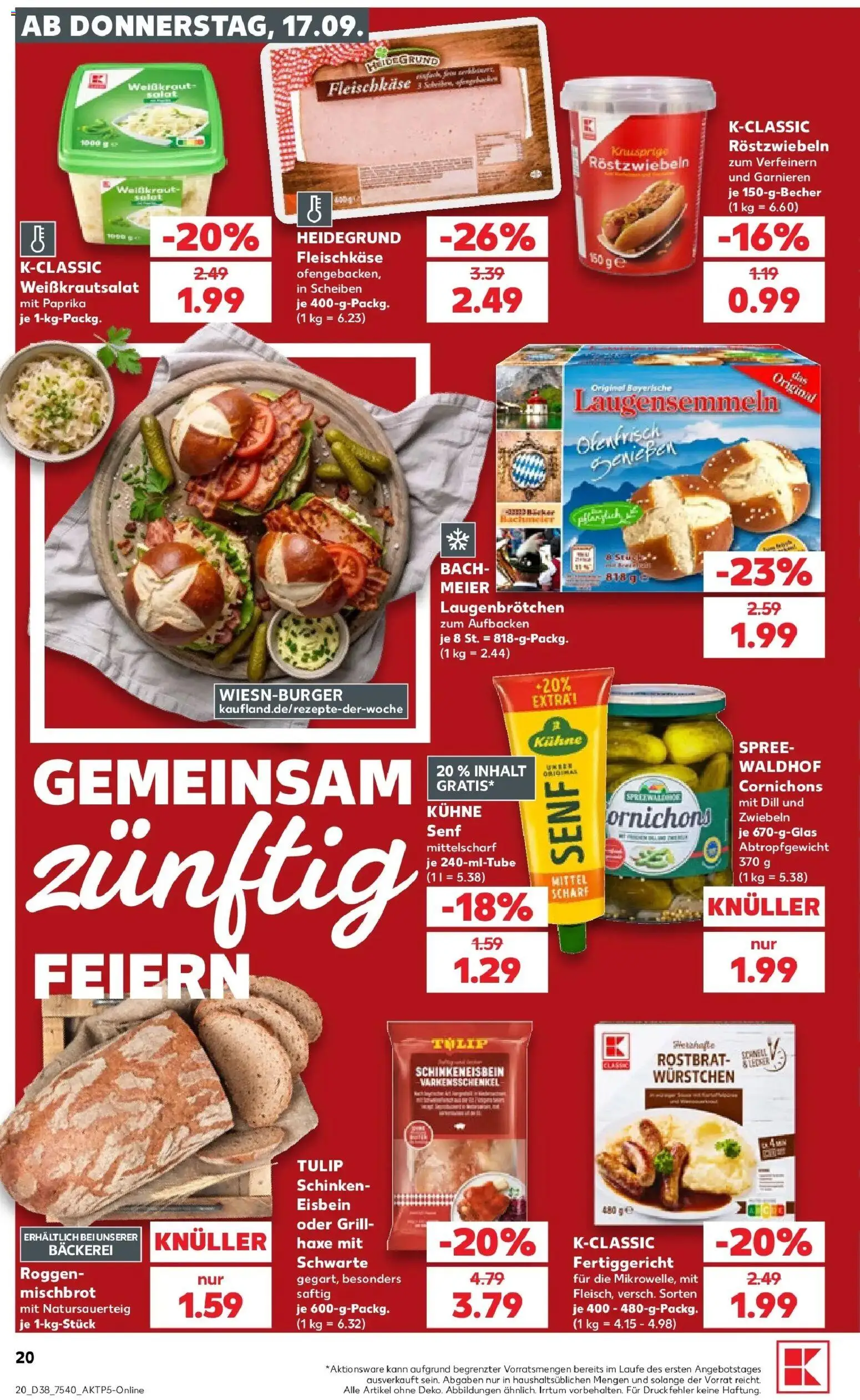 Kaufland Prospekt Berlin – gültig ab 14.09.2026 | Seite: 32 | Produkte: Bäckerei, Zwiebeln, Paprika, Salat