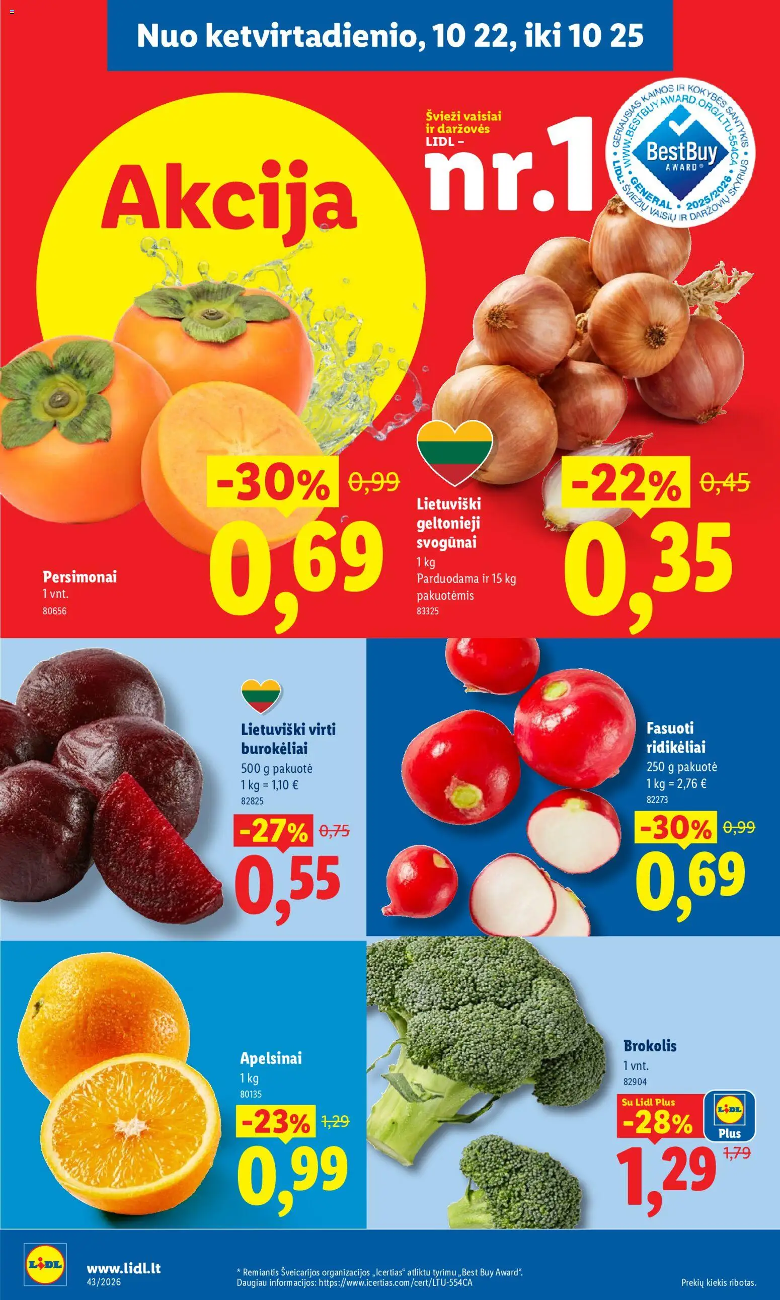 LIDL akcijos nuo 2026.10.19 | Puslapis: 32 | Prekių: Brokolis, Svogūnai, Apelsinai