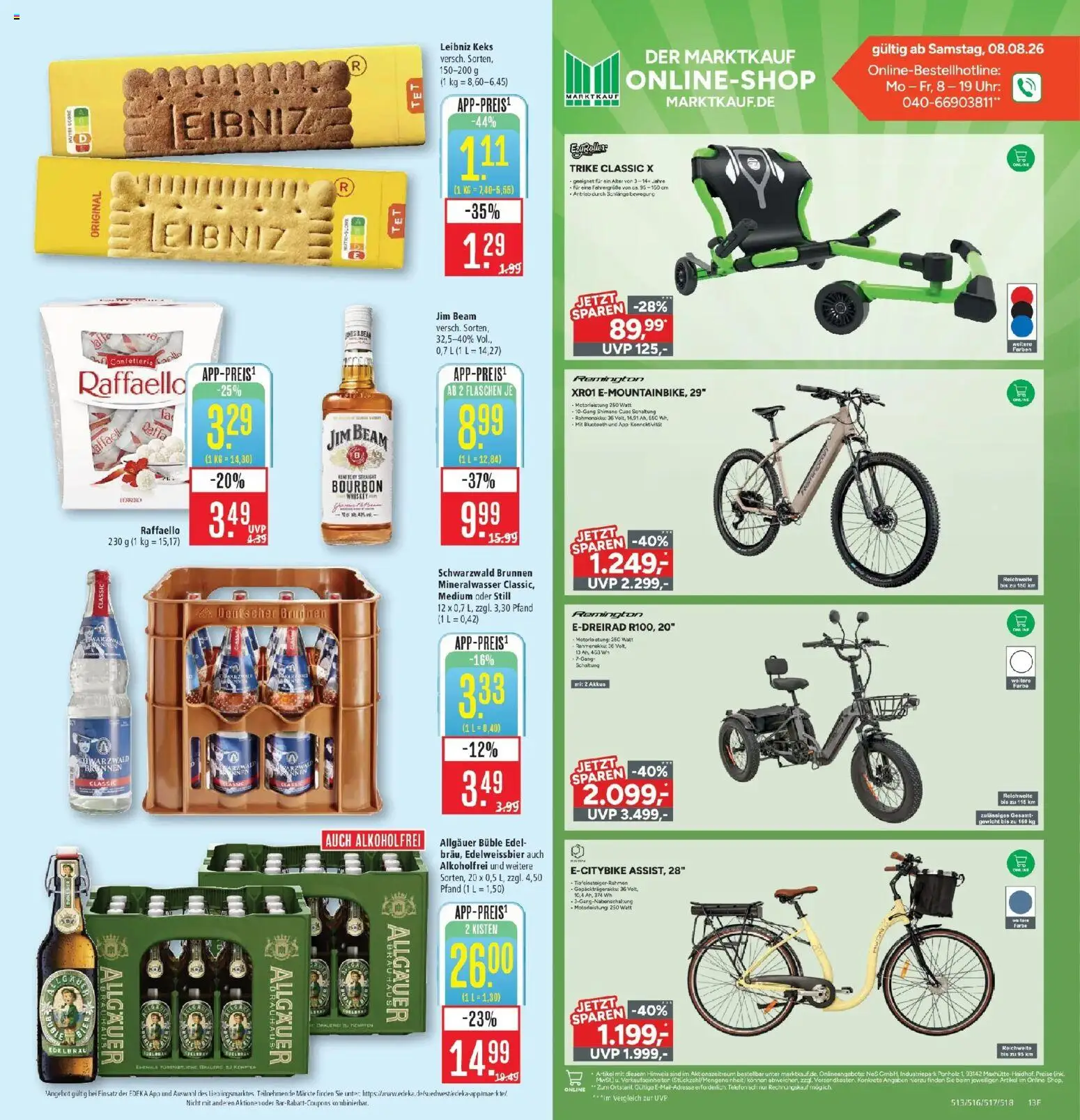 Marktkauf Prospekt Böblingen (ab 10.08.2026) » Angebote online | Seite: 13 | Produkte: Raffaello, Bourbon, Whiskey, Uhr