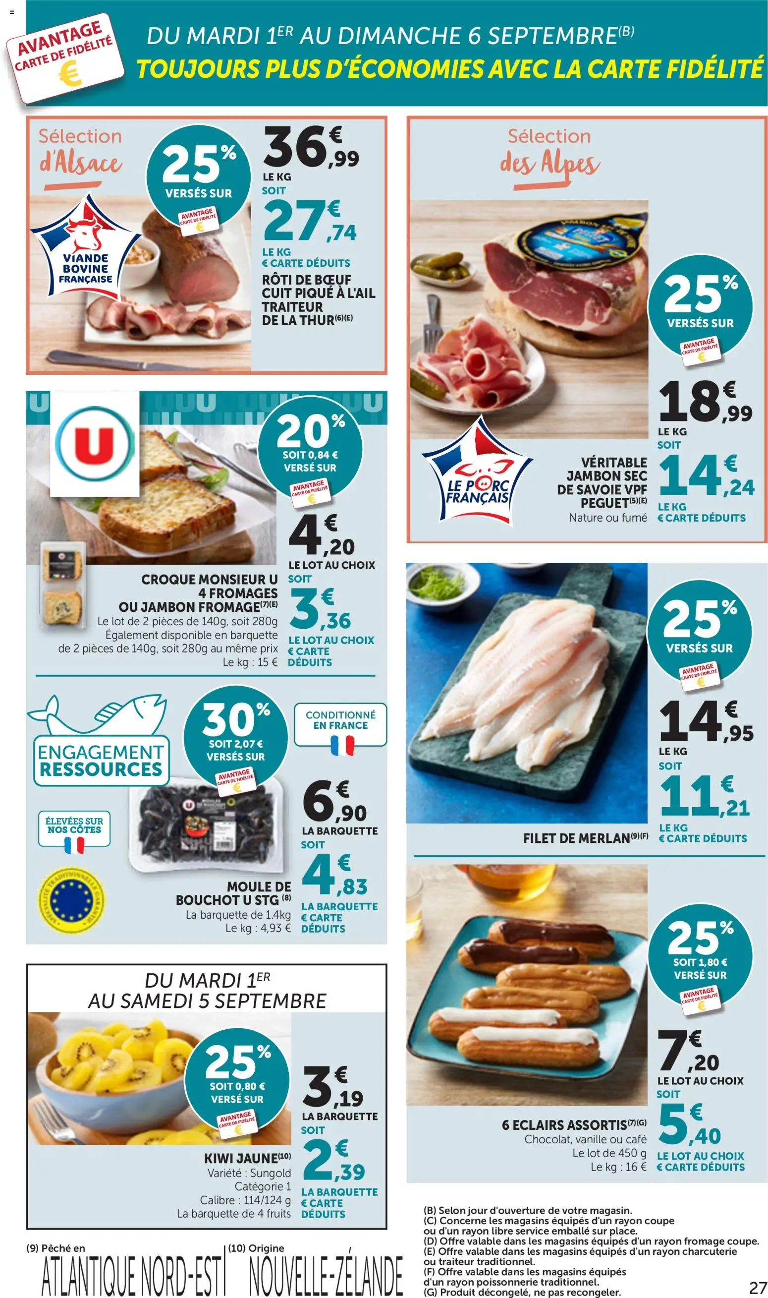 {H1} | Page: 27 | Produits: Charcuterie, Pêche, Rôti de bœuf, Jambon