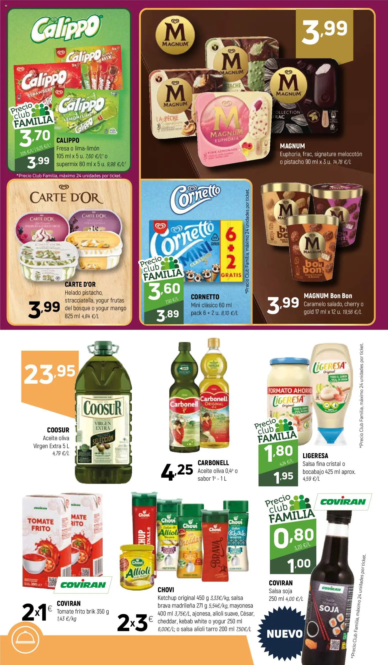 Coviran ofertas │ válido desde el 02.06.2026 | Página: 12 | Productos: Yogur, Aceite, Helado, Οθόνη προβολής