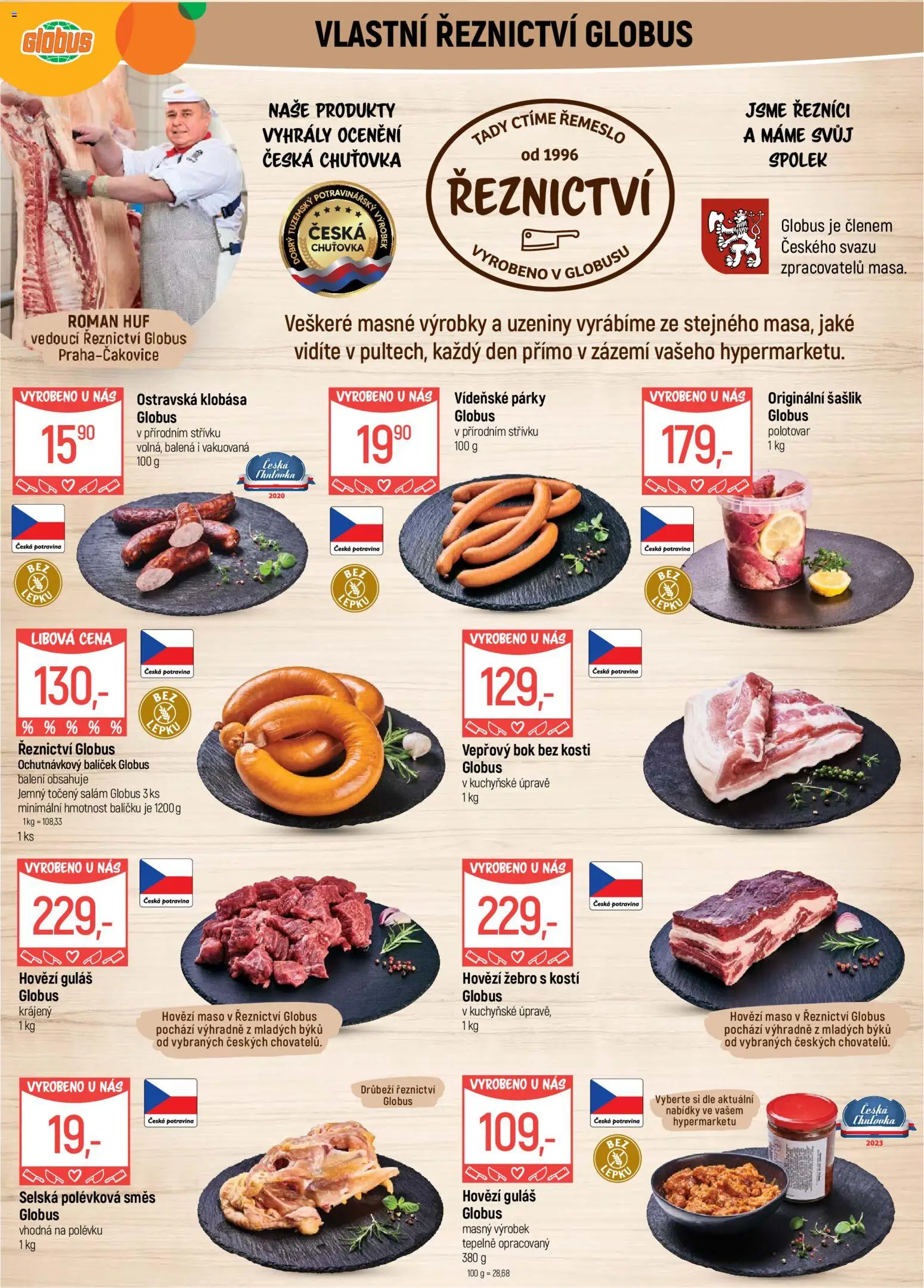 Globus leták - Praha Čakovice od 03.06.2026 | Strana: 5 | Produkty: Vepřový bok, Vepřový bok bez kosti, Uzeniny, Guláš