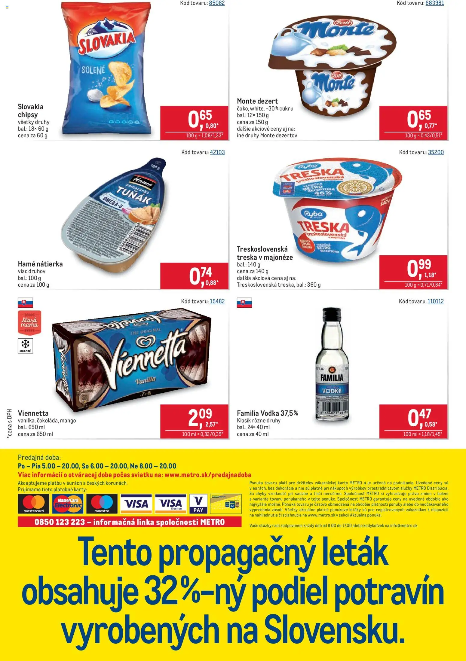 Nové Metro akcie – leták je platný od 09.09.2026 | Strana: 40 | Produkty: Ryba, Chipsy, Vodka, Dezert
