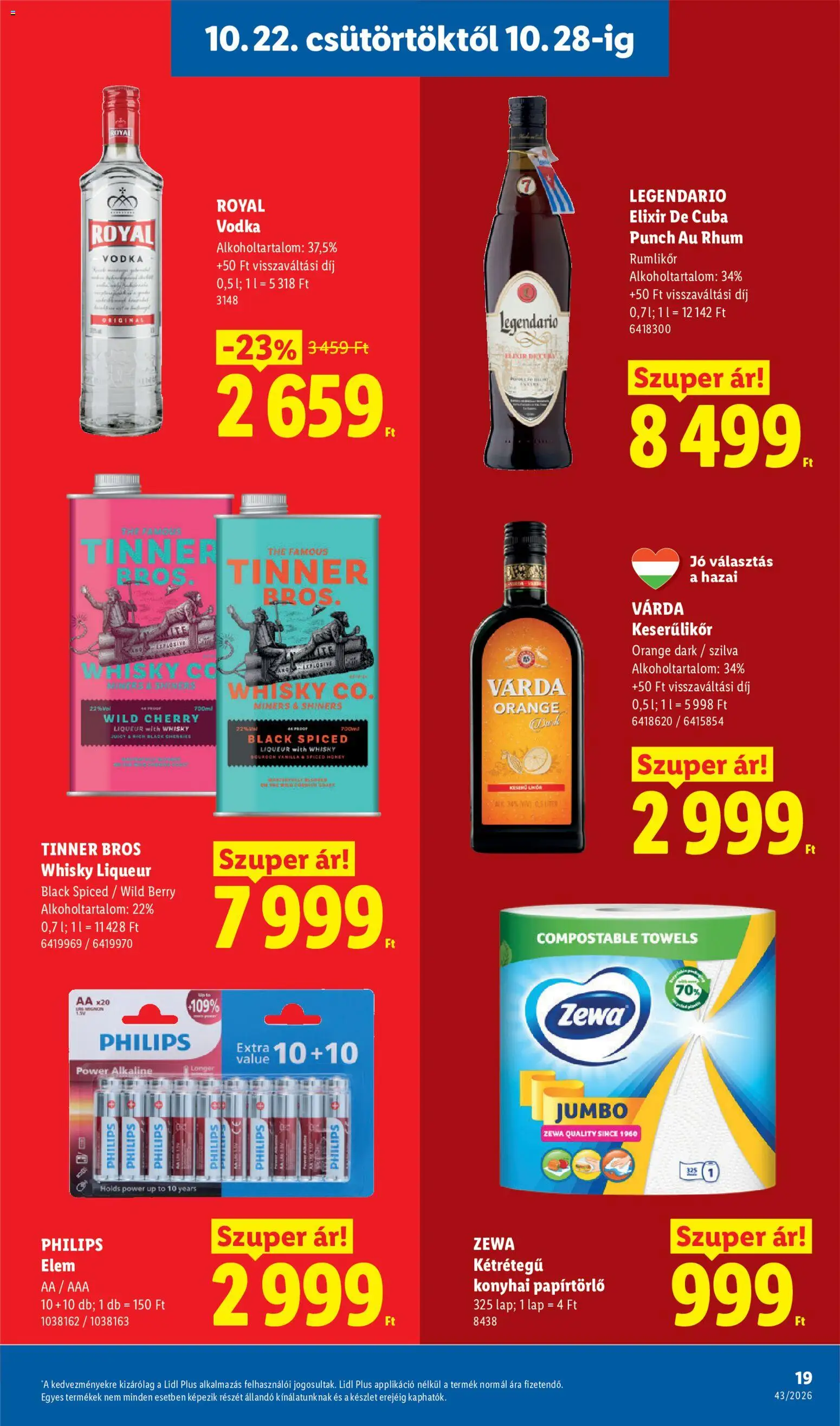 Lidl akciós ujság - amely érvényes a következő dátumtól: 2026.10.22. | Oldal: 19