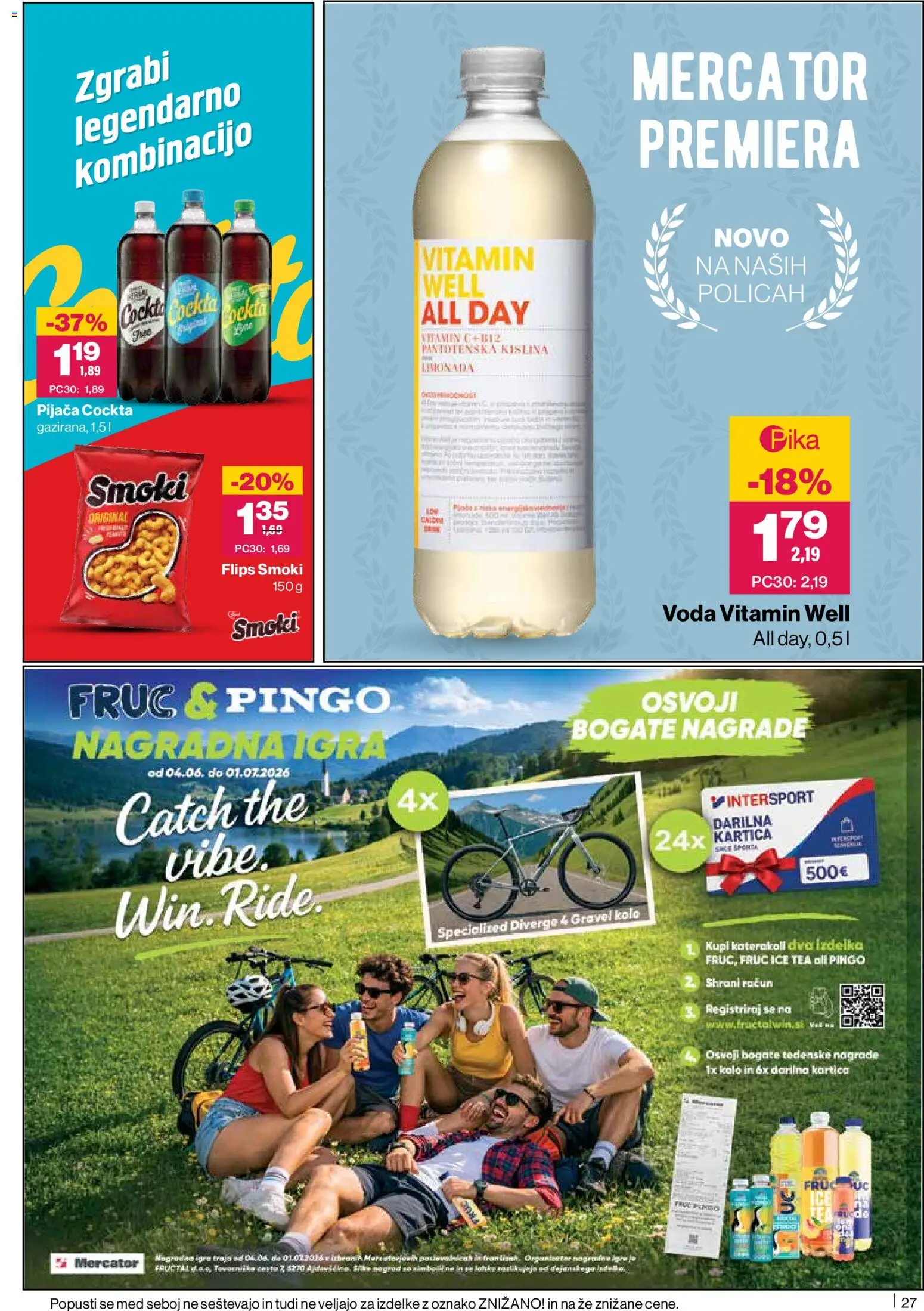 Novi Mercator katalog ponudbe – veljaven od 11.06.2026 | Stran: 27 | Izdelki: Igra, Flips, Voda