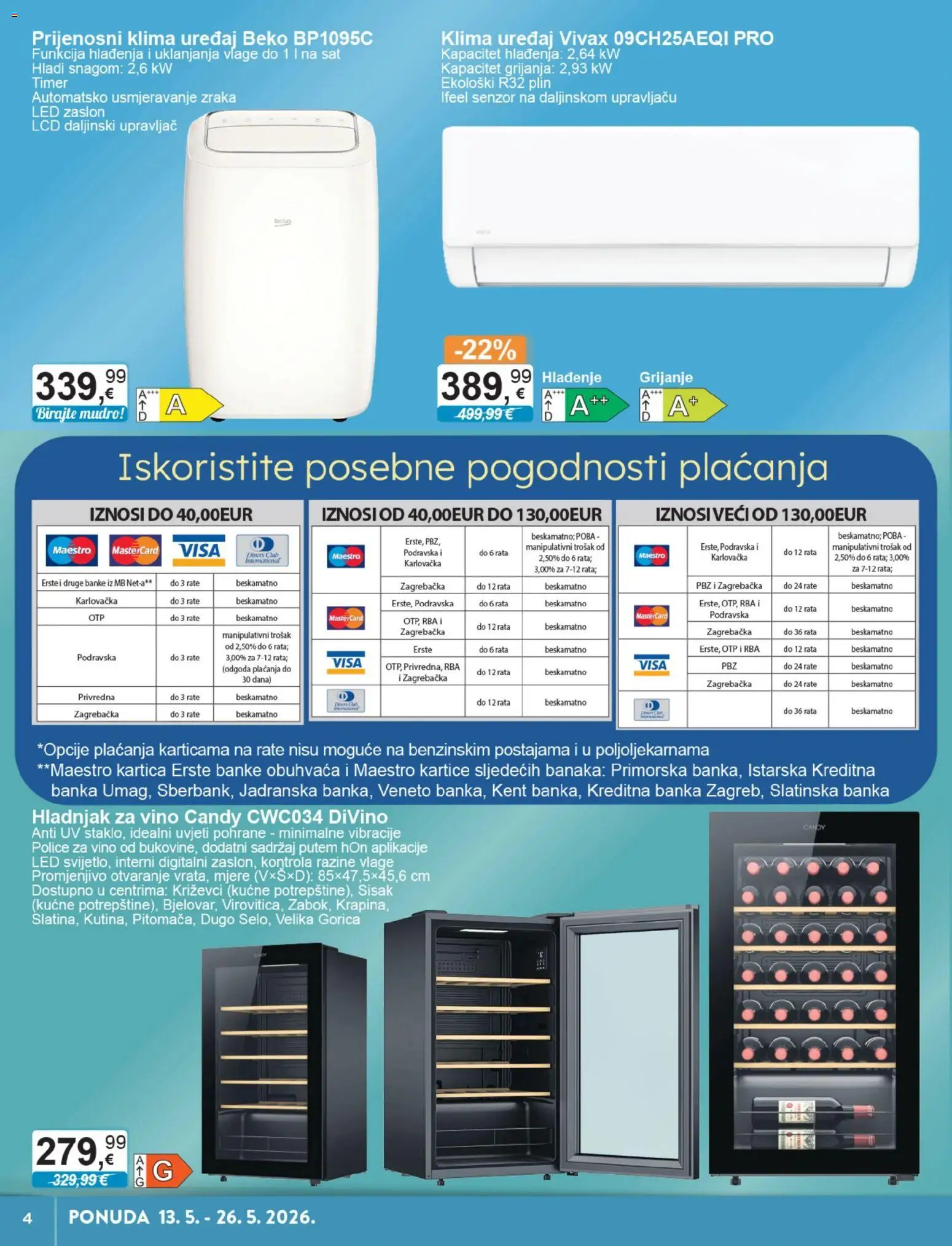 KTC katalog | vrijedi od 13.05.2026 | Stranica: 4 | Proizvodi: Klima uređaj, Vino, Klima, Hladnjak