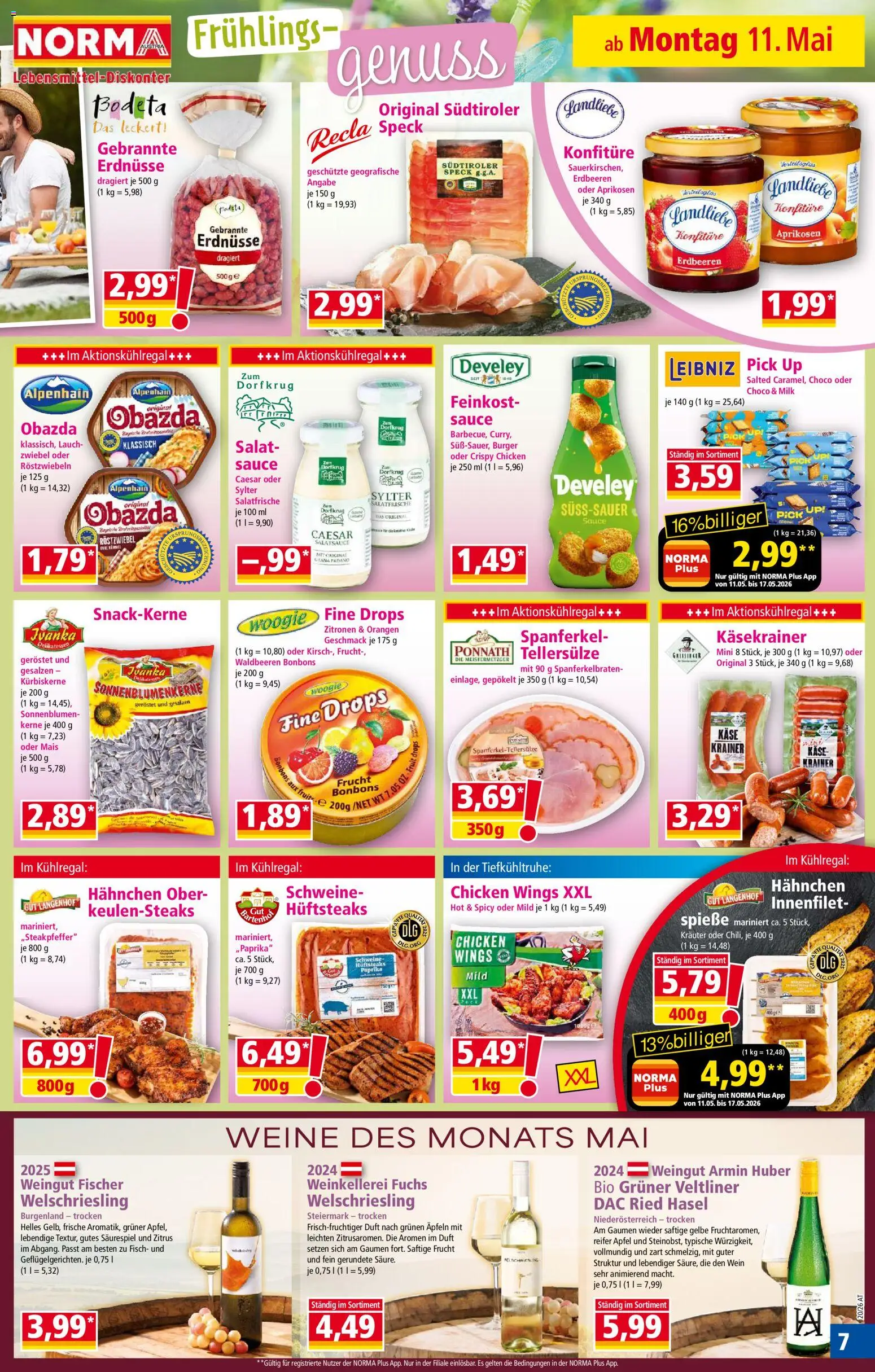 Norma Flugblatt gültig ab 11.05.2026 | Seite: 7 | Produkte: Папионка, Duft, Wein, Fisch