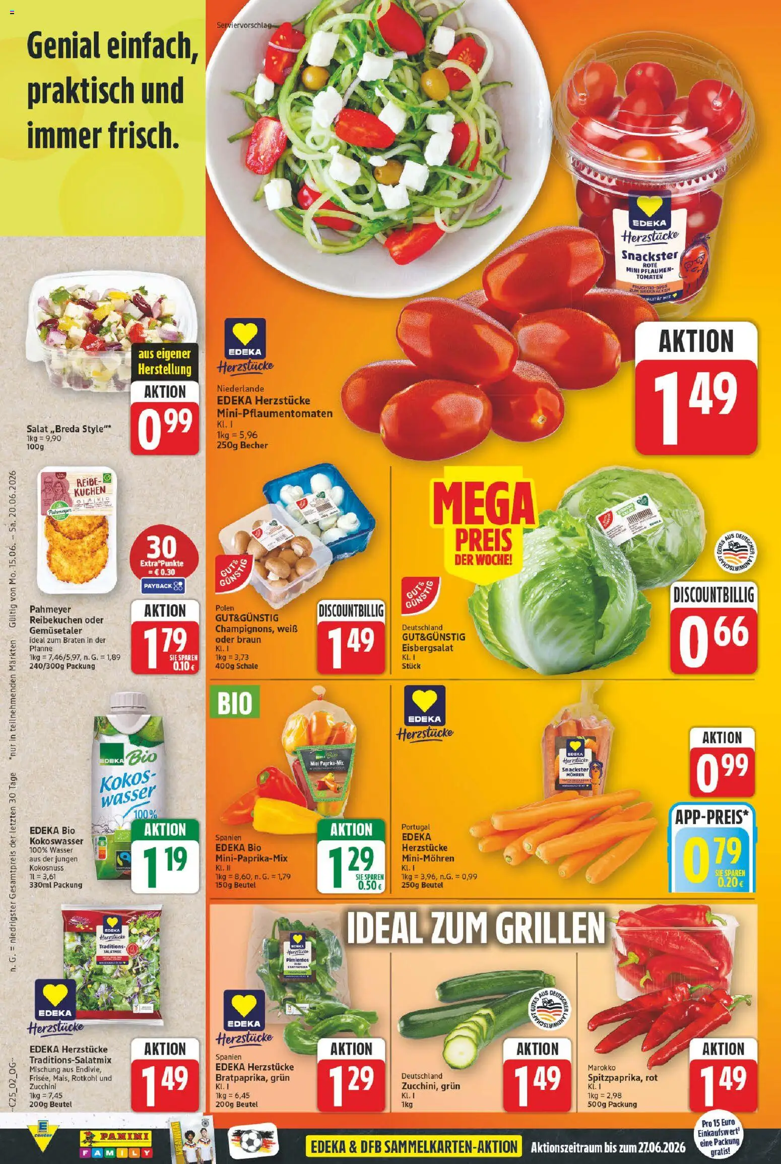 E center Prospekt – gültig ab 15.06.2026 | Seite: 2 | Produkte: Rotkohl, Mohren, Wasser, Salat