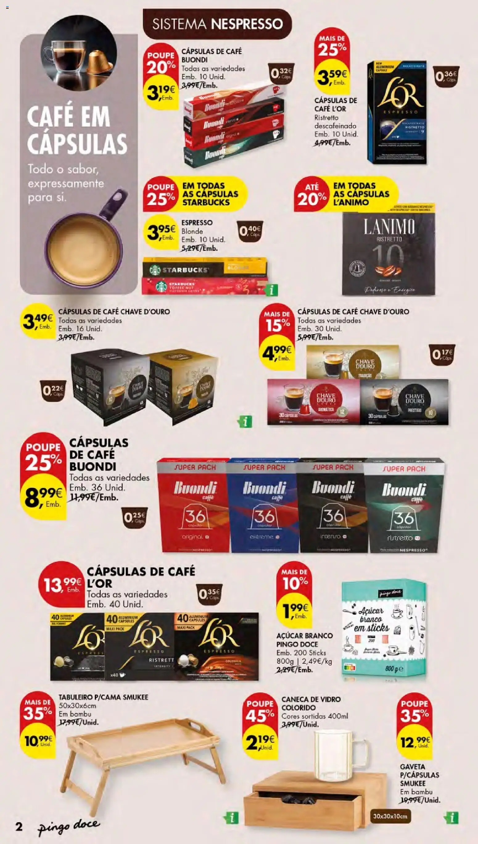 Pingo Doce folheto Bebidas Quentes │ válido de 15/10/2026 | Página: 2 | Produtos: Caneca, Cápsulas, Nespresso, Açúcar