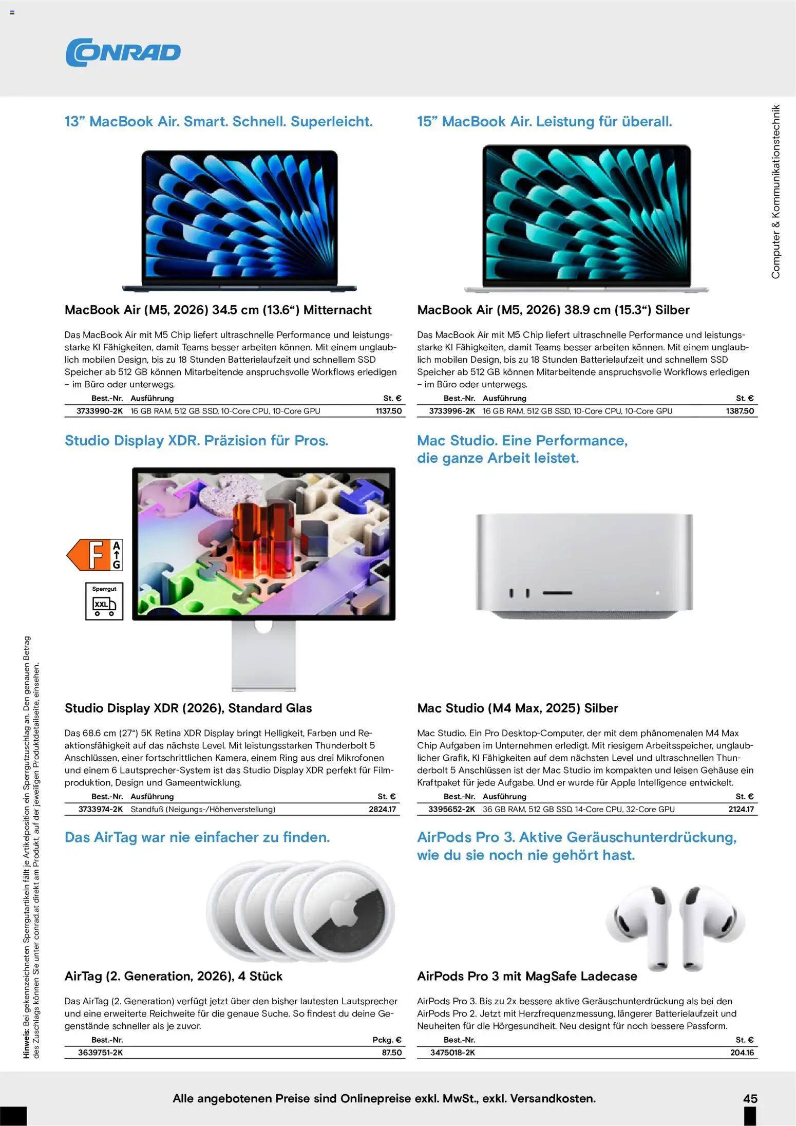 Conrad Starke Marken gültig ab 05.10.2026 | Seite: 47 | Produkte: Lautsprecher, Apple, Macbook, Airpods