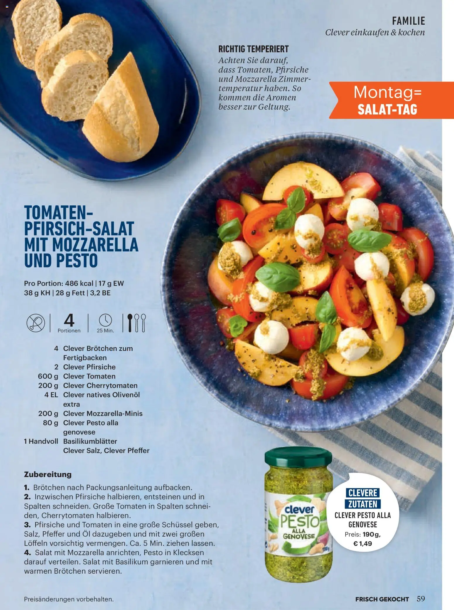 Billa AT akciós ujság - amely érvényes a következő dátumtól: 01.07.2026 | Oldal: 57 | Termékek: Mozzarella, Pesto, Só