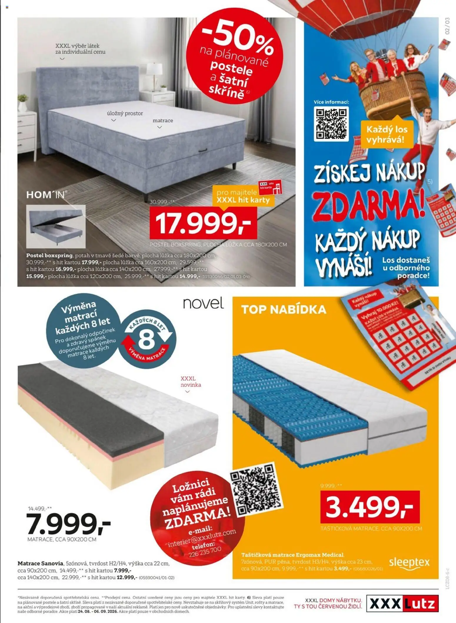 XXXLutz leták od 24.08.2026 | Strana: 4 | Produkty: Postel, Matrace, Karty, Šatní skříně