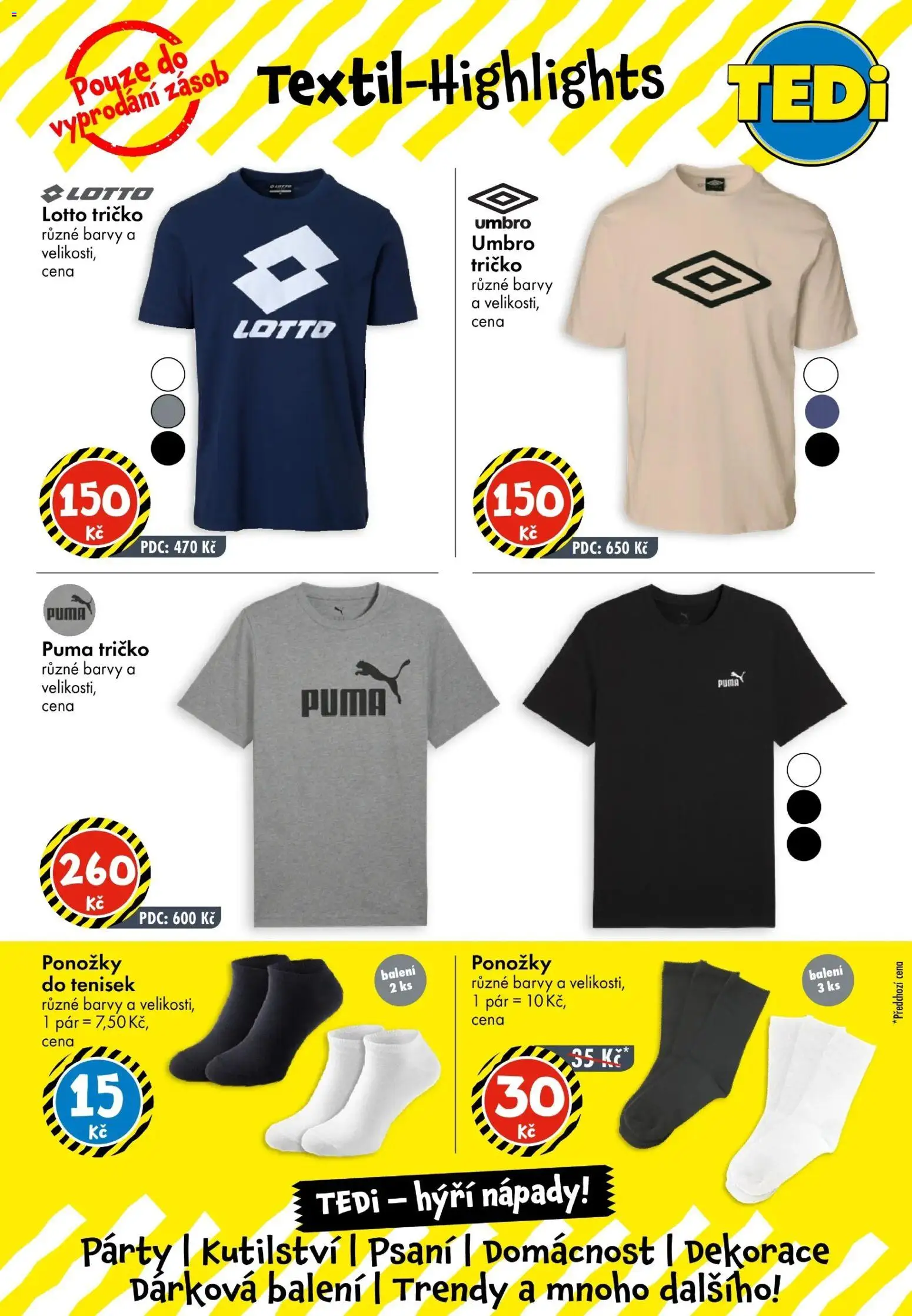 TEDi leták od 20.05.2026 | Strana: 4 | Produkty: Tričko, Ponožky, Barvy, Dekorace