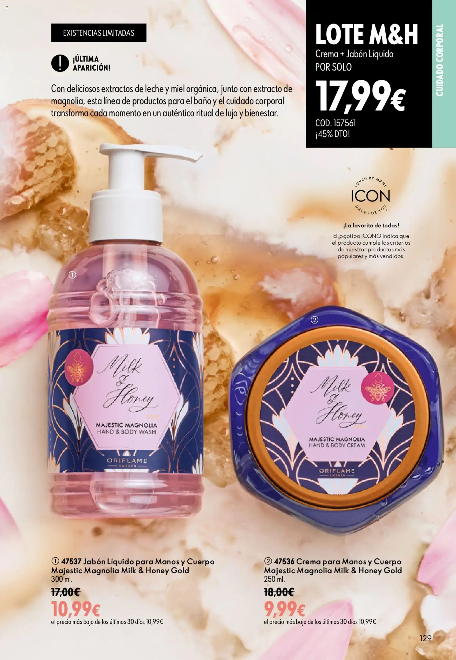 Oriflame - Catálogo Campaña 13 │ válido desde el 16/09/2026 | Página: 129 | Productos: Miel, Leche, Jabón líquido, Body